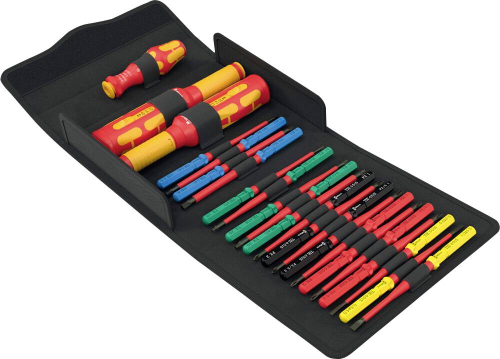 Wera Kraftform Kompakt VDE Safe-Torque Speed Set 1 VDE Wechselklingen-Set Kreuzschlitz Phillips, Kr