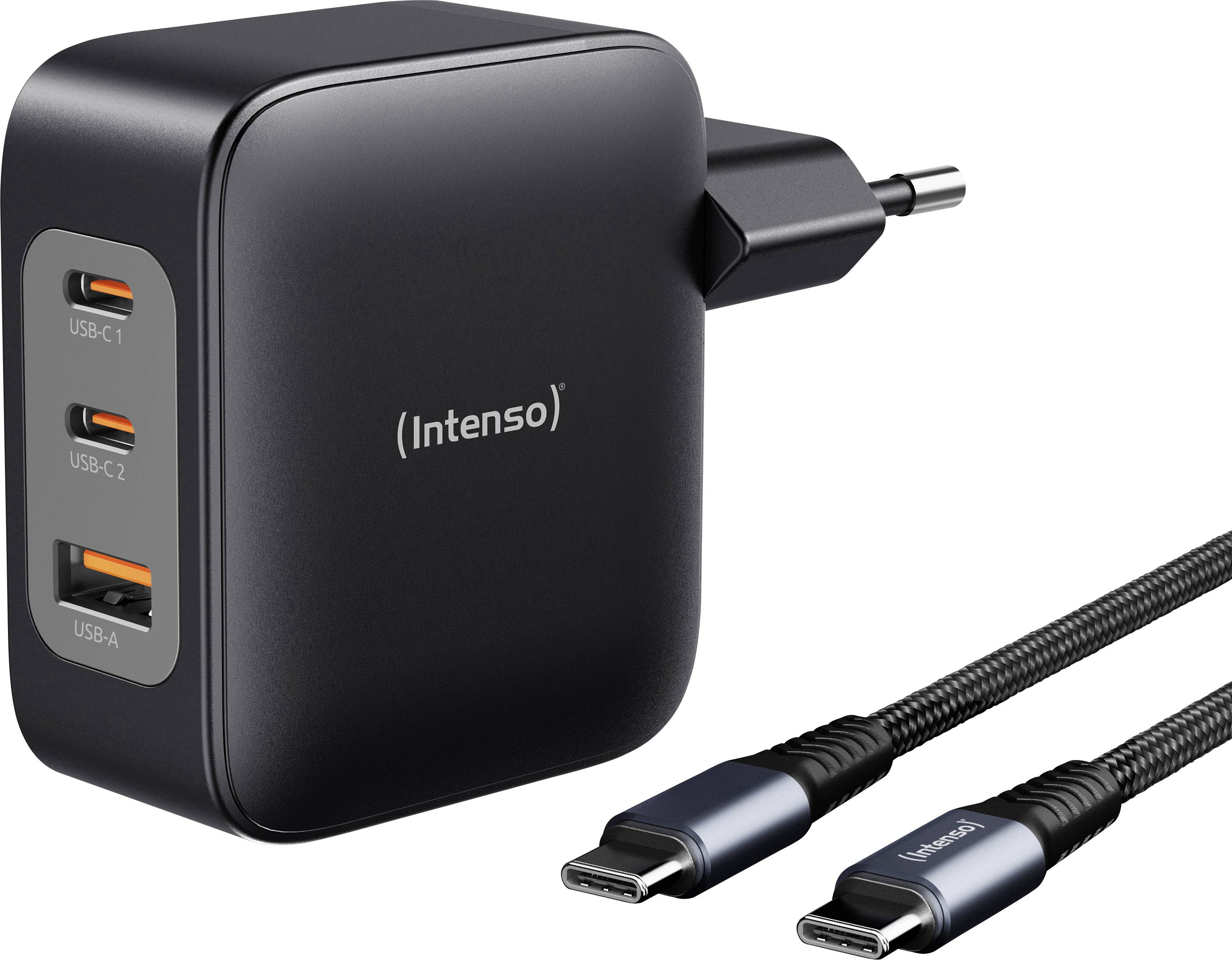 Intenso W100ACC+C520C black USB Ladegerät 100 W 2x USB-C®, 1x USB-A Schwarz