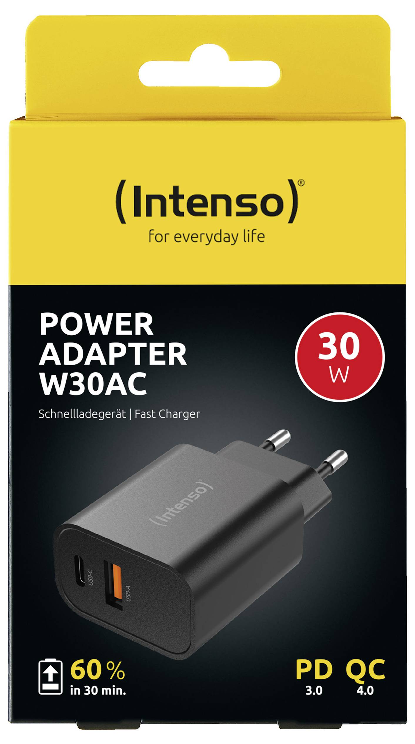 Intenso W30AC black Adapter 30 W USB-A, USB-C® Schwarz