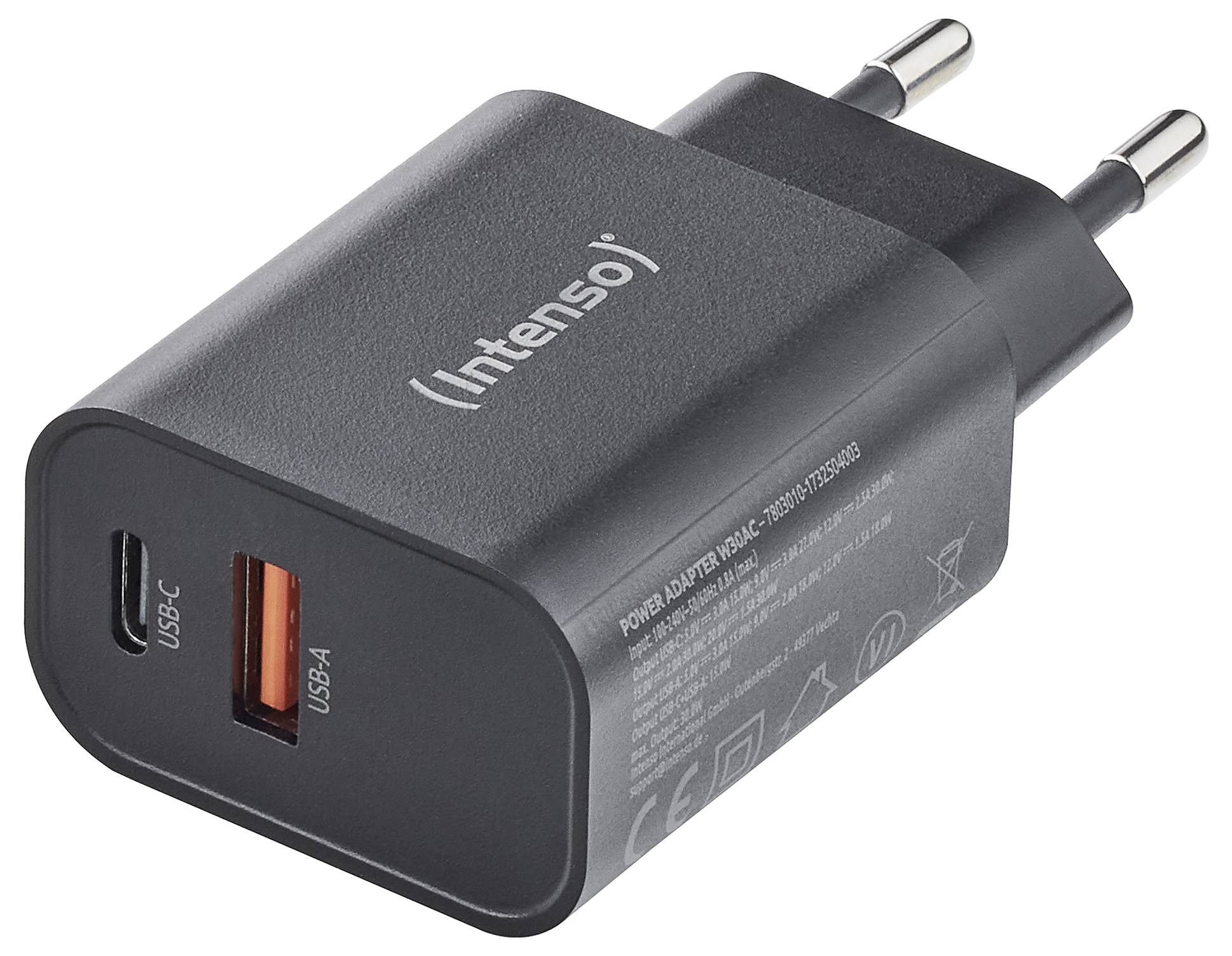 Intenso W30AC black Adapter 30 W USB-A, USB-C® Schwarz