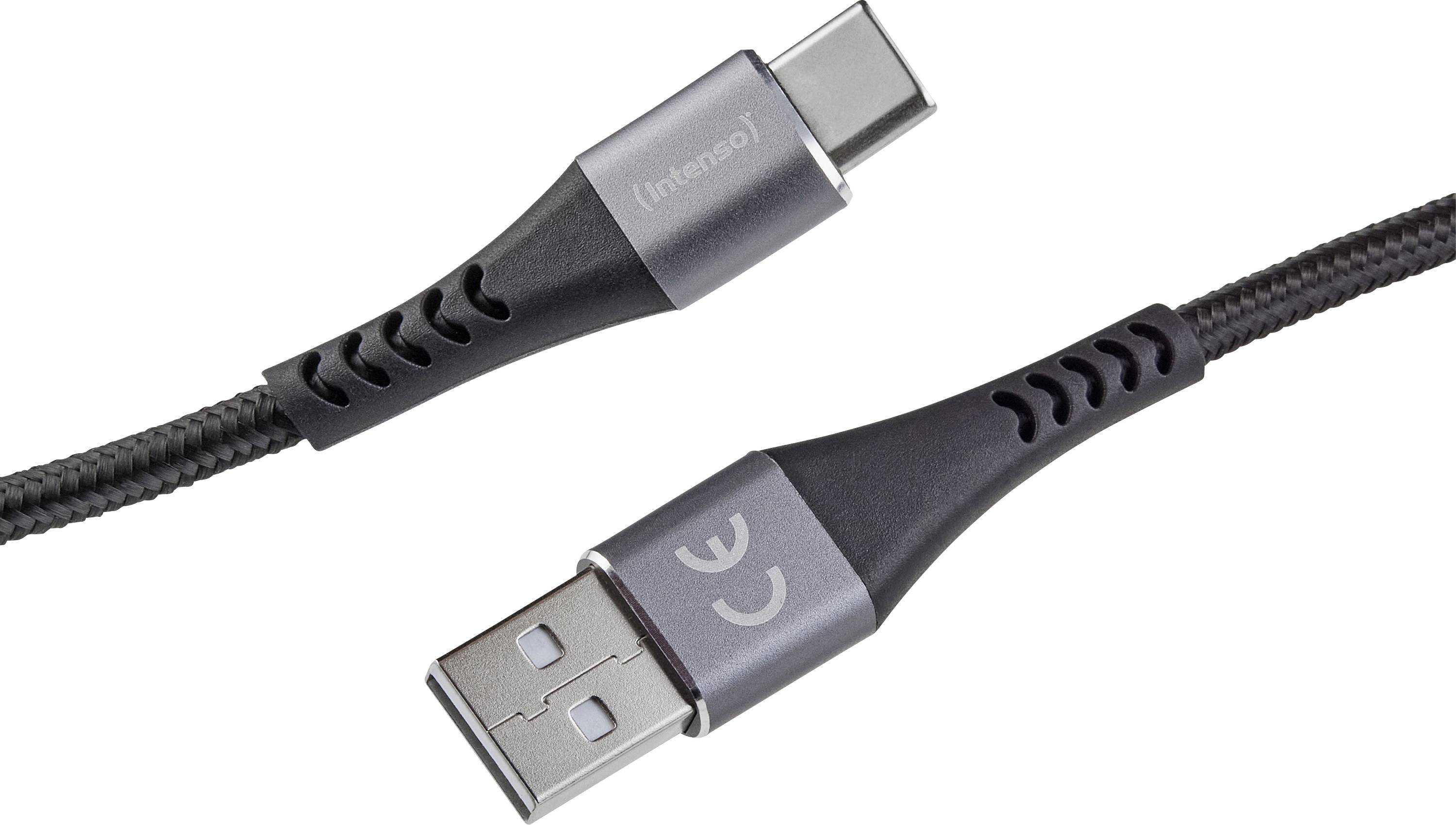 Intenso USB-Kabel USB-A Stecker, USB-C® Stecker 1.5 m Schwarz 7901100