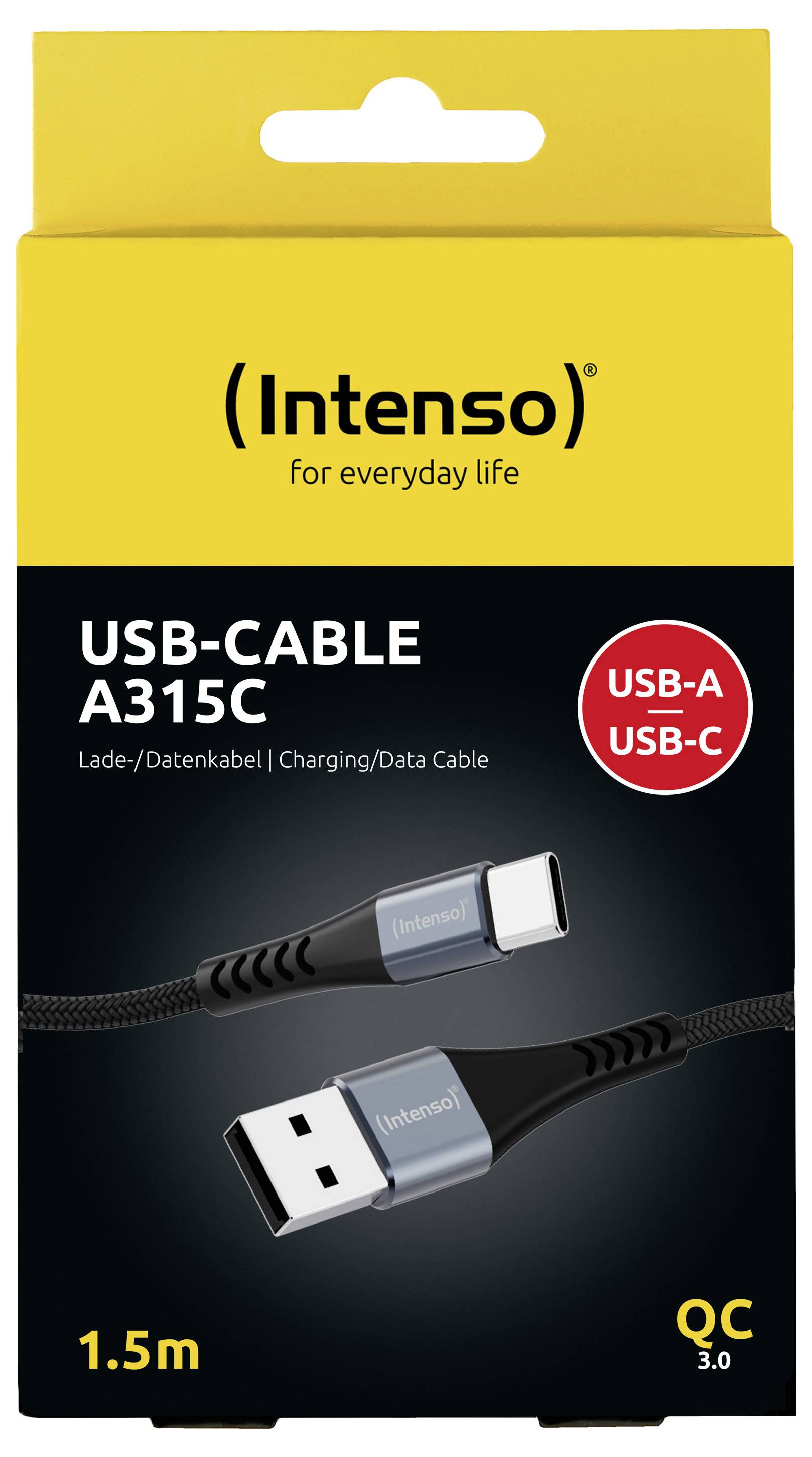 Intenso USB-Kabel USB-A Stecker, USB-C® Stecker 1.5 m Schwarz 7901100