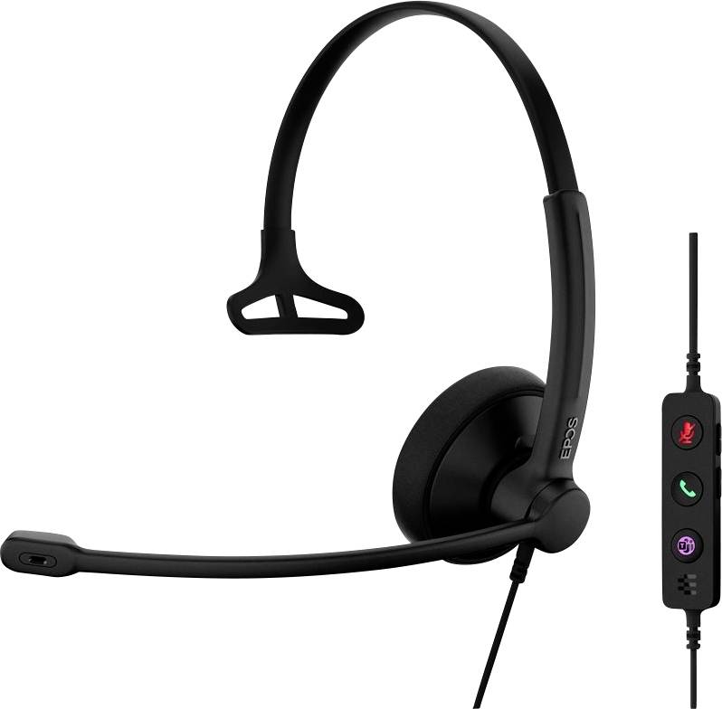 EPOS IMPACT 100 MS On Ear Headset kabelgebunden Mono Schwarz Noise Cancelling Headset, Mikrofon-Stummschaltung