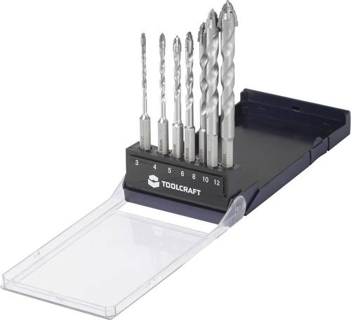 TOOLCRAFT TO-10312161 Hartmetall, Stahl Bohrer-Set 3 mm, 4 mm, 5 mm, 6 mm, 8 mm, 10 mm, 12 mm Gesam