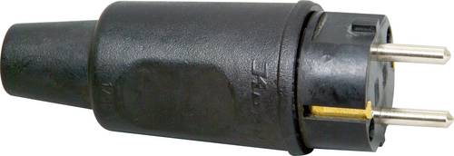 Kopp 179516009 Schutzkontaktstecker PA, Gummi 230 V Schwarz IP44