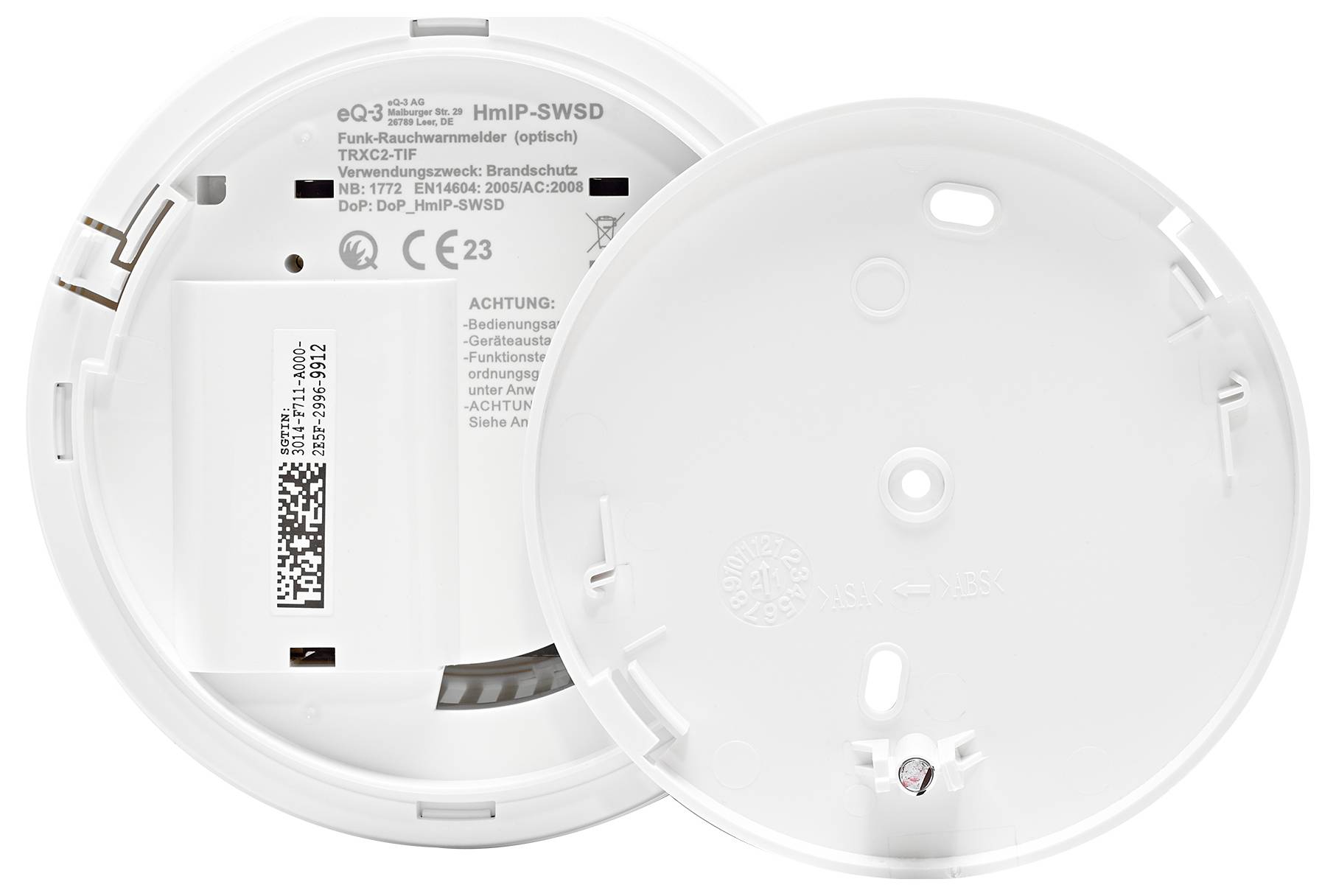 Homematic IP Funk Starter Set Mini Rauchwarnmelder Funk-Warnmelder-Set netzbetrieben, batteriebetrieben (Ø x H) 110mm x 45m