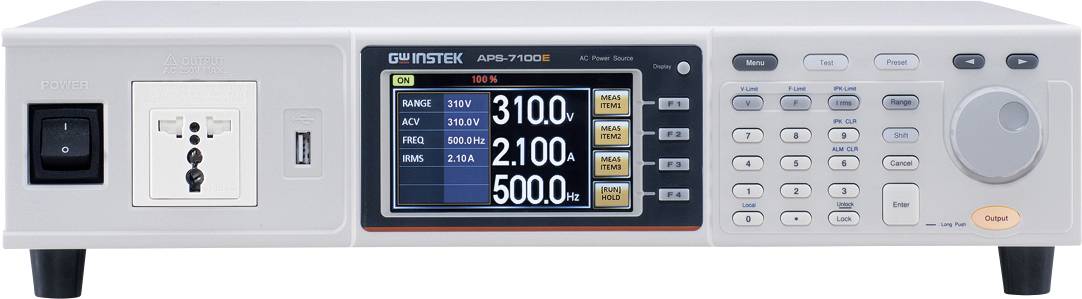GW Instek APS-7100 AC-Quelle mit Universalsteckdose Labornetzgerät, einstellbar 1000 VA USB-Host, LAN fernsteuerbar