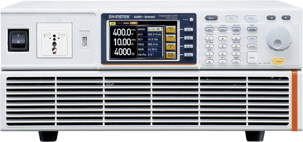 GW Instek ASR-3400 programmierbares AC/DC-Netzteil mit Universalsteckdose Labornetzgerät, einstellbar 4000 VA USB, LAN, GPIB