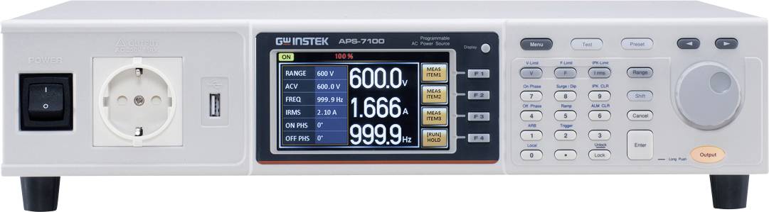 GW Instek APS-7100 AC-Quelle mit EU-Steckdose Labornetzgerät, einstellbar 1000 VA USB, LAN programmierbar, fernsteuerbar, OVP