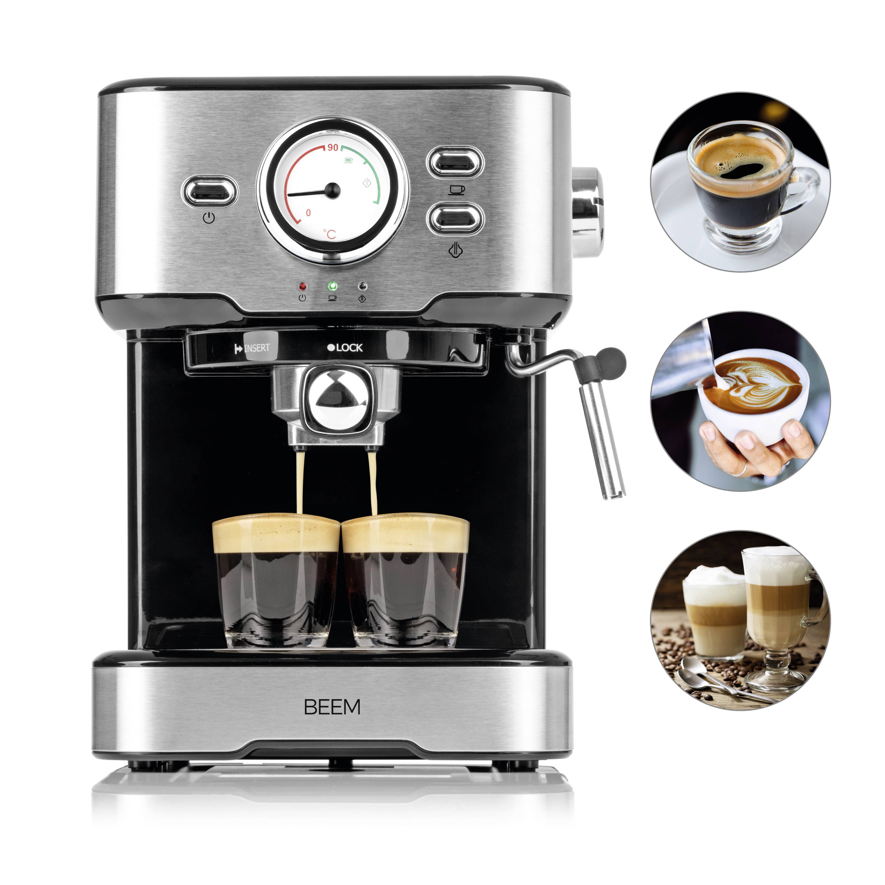 BEEM 05025 Espressomaschine mit Siebträger Schwarz, Silber 1100W