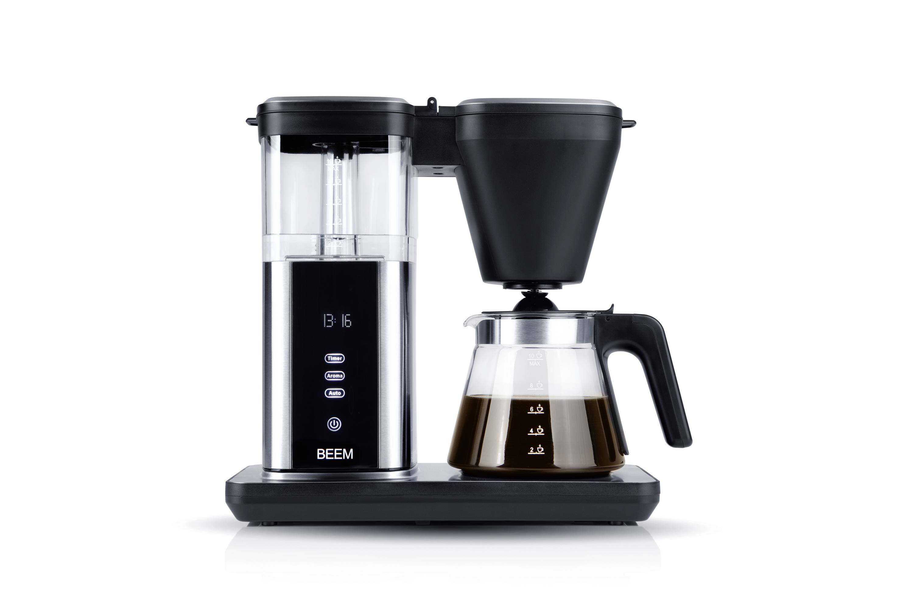 BEEM 02275 Kaffeemaschine Schwarz, Silber Fassungsvermögen Tassen=10 Warmhaltefunktion, Timerfunktion, Glaskanne