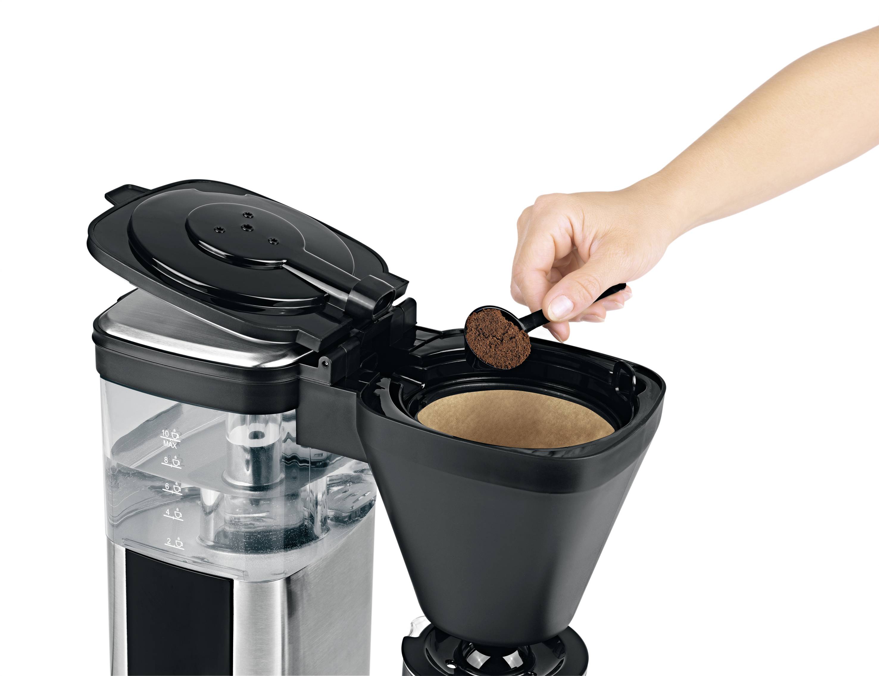 BEEM 02275 Kaffeemaschine Schwarz, Silber Fassungsvermögen Tassen=10 Warmhaltefunktion, Timerfunktion, Glaskanne