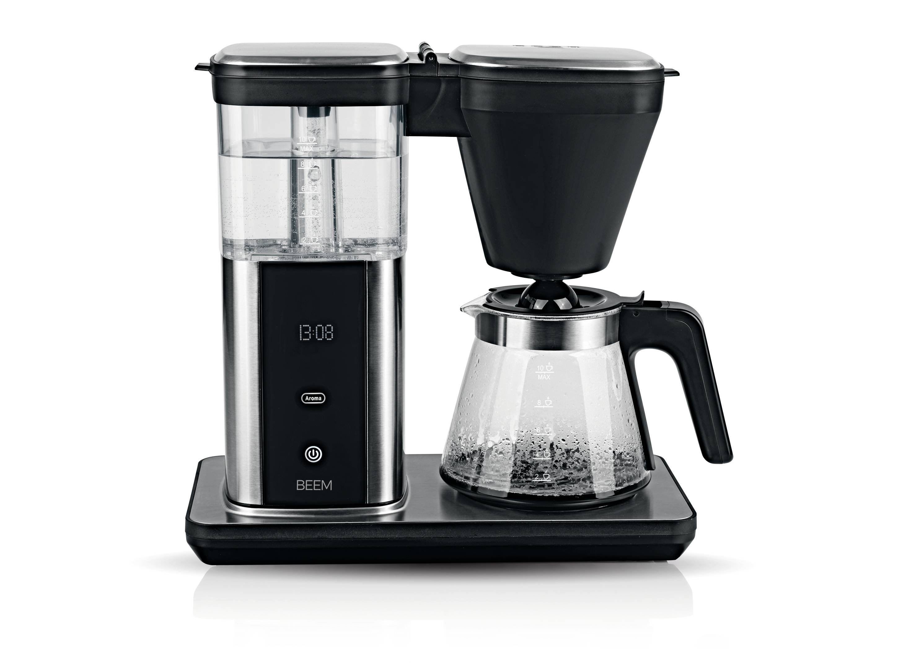 BEEM 02275 Kaffeemaschine Schwarz, Silber Fassungsvermögen Tassen=10 Warmhaltefunktion, Timerfunktion, Glaskanne