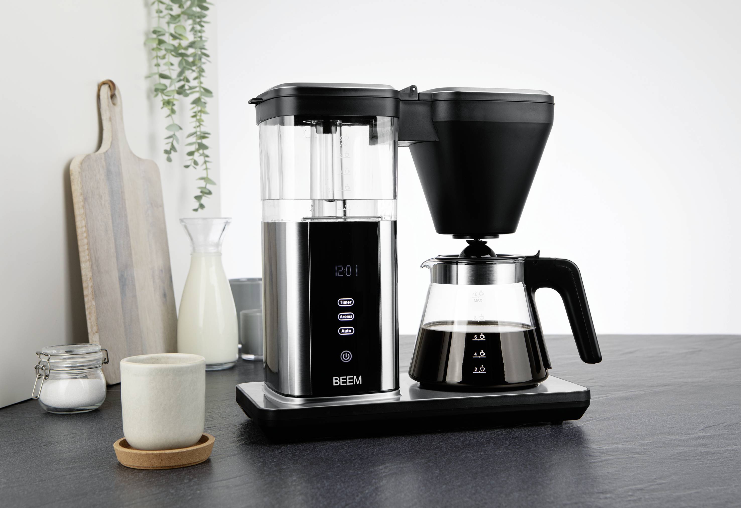 BEEM 02275 Kaffeemaschine Schwarz, Silber Fassungsvermögen Tassen=10 Warmhaltefunktion, Timerfunktion, Glaskanne