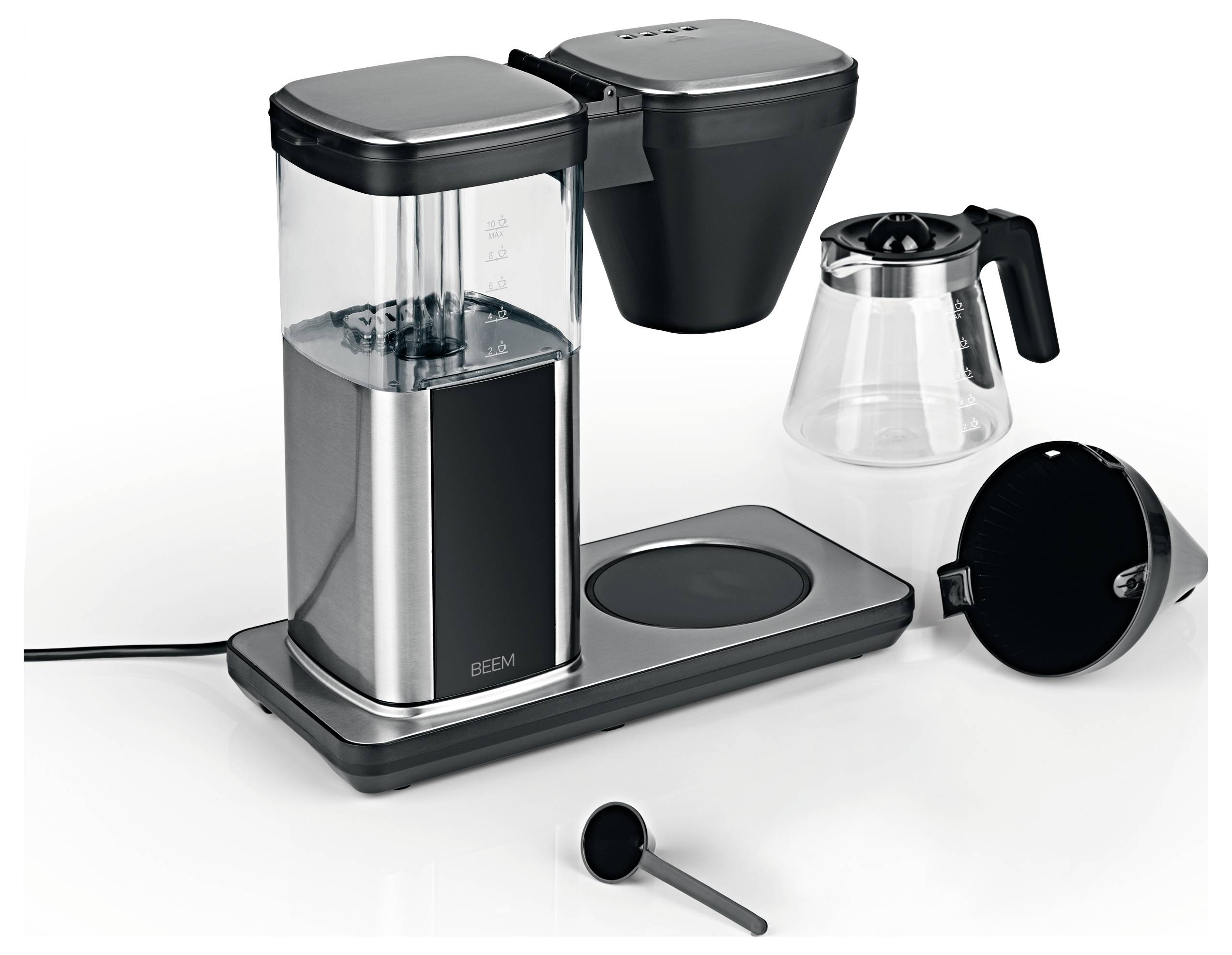 BEEM 02275 Kaffeemaschine Schwarz, Silber Fassungsvermögen Tassen=10 Warmhaltefunktion, Timerfunktion, Glaskanne