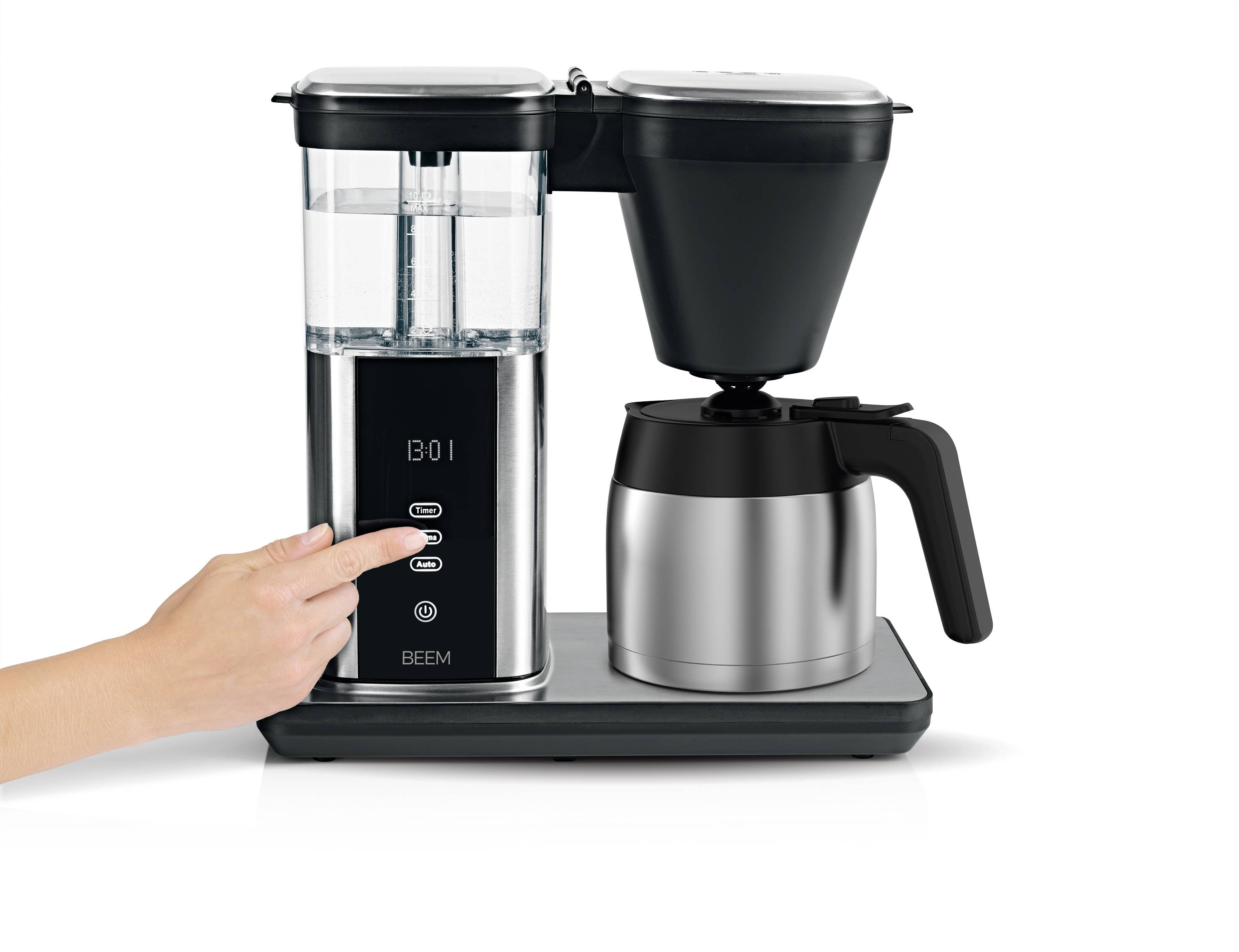 BEEM 03890 Kaffeemaschine Schwarz, Silber Fassungsvermögen Tassen=10 Isolierkanne, Timerfunktion, Warmhaltefunktion