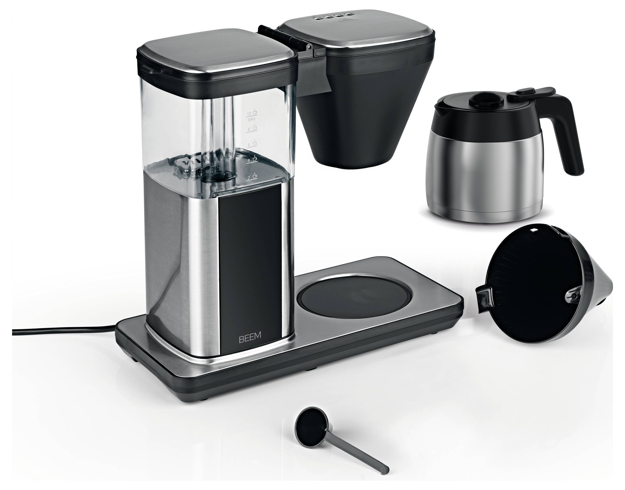 BEEM 03890 Kaffeemaschine Schwarz, Silber Fassungsvermögen Tassen=10 Isolierkanne, Timerfunktion, W