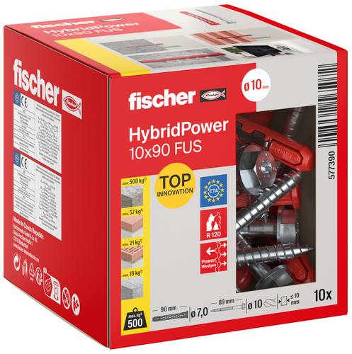 Fischer 577390 HybridPower Dübelset 90 mm 10 St.