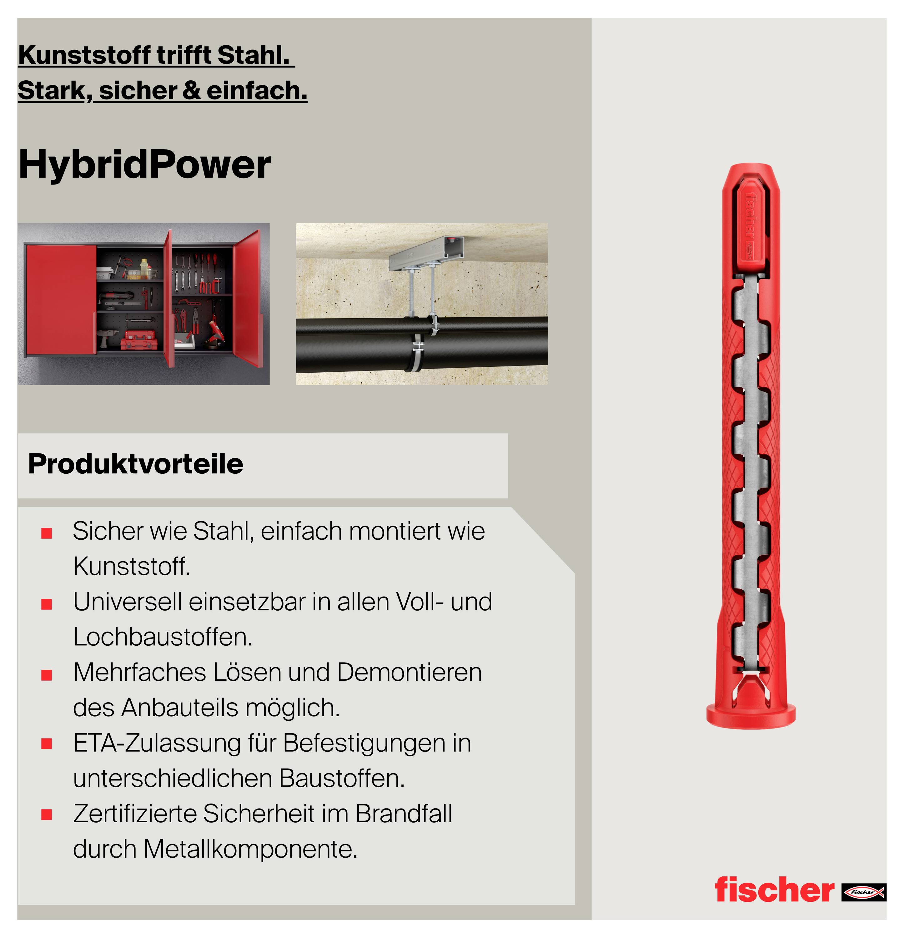 Fischer 577392 HybridPower Dübelset 90mm 4St.