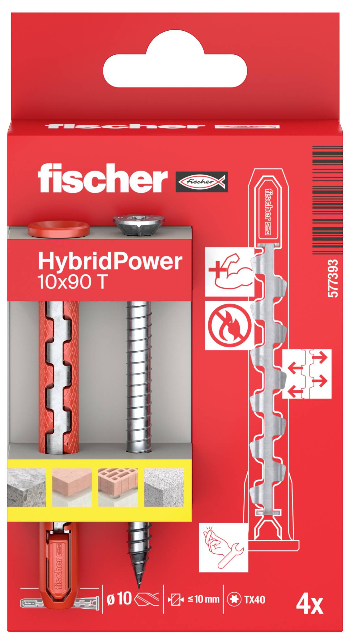 Fischer 577393 HybridPower Dübelset 90 mm 4 St.
