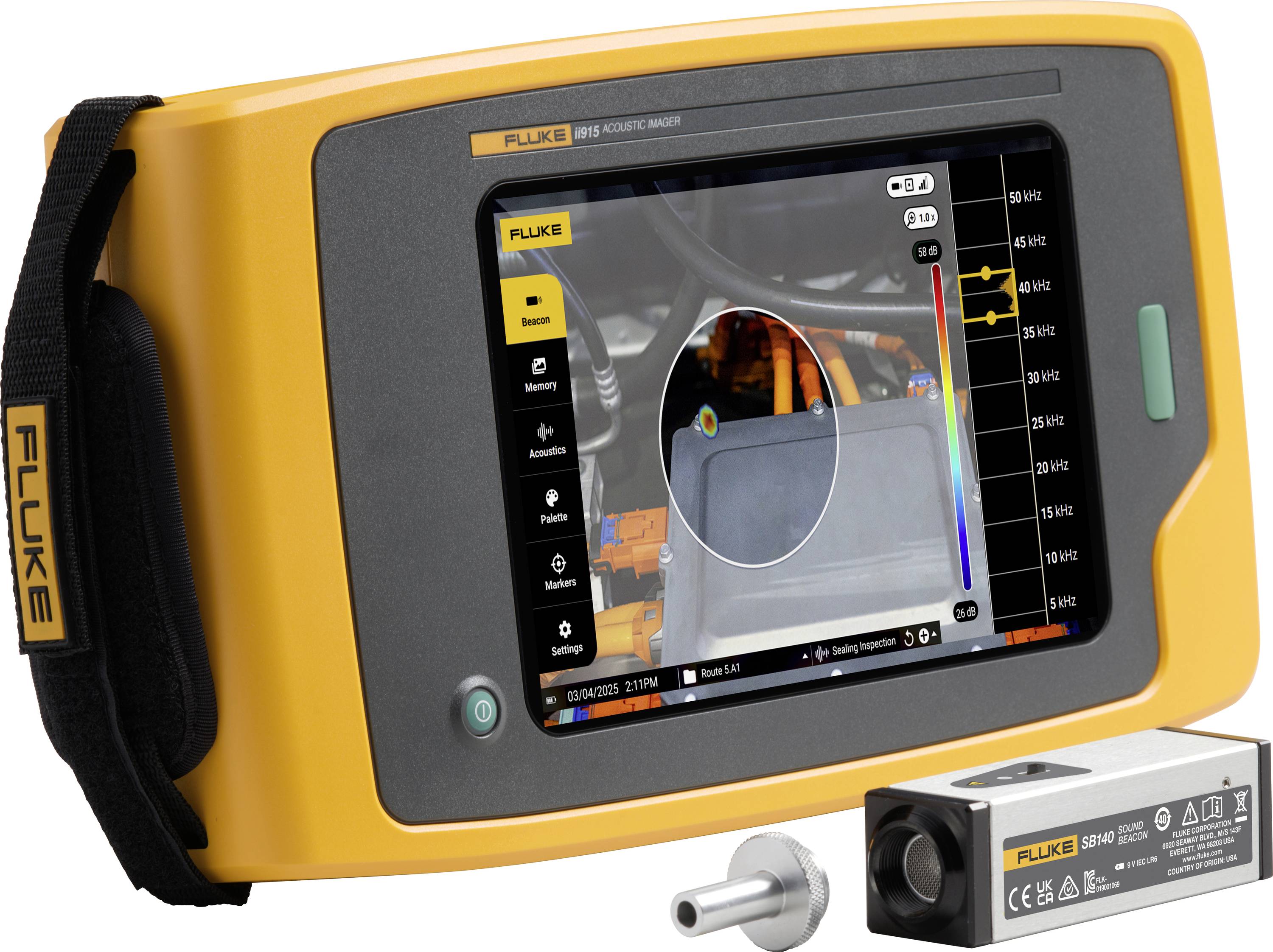 Fluke Schallkamera Farbdisplay FLUKE-II915/SB140 12.1 - 114.6 dB 2 Hz - 100 Hz USB-C®, WLAN