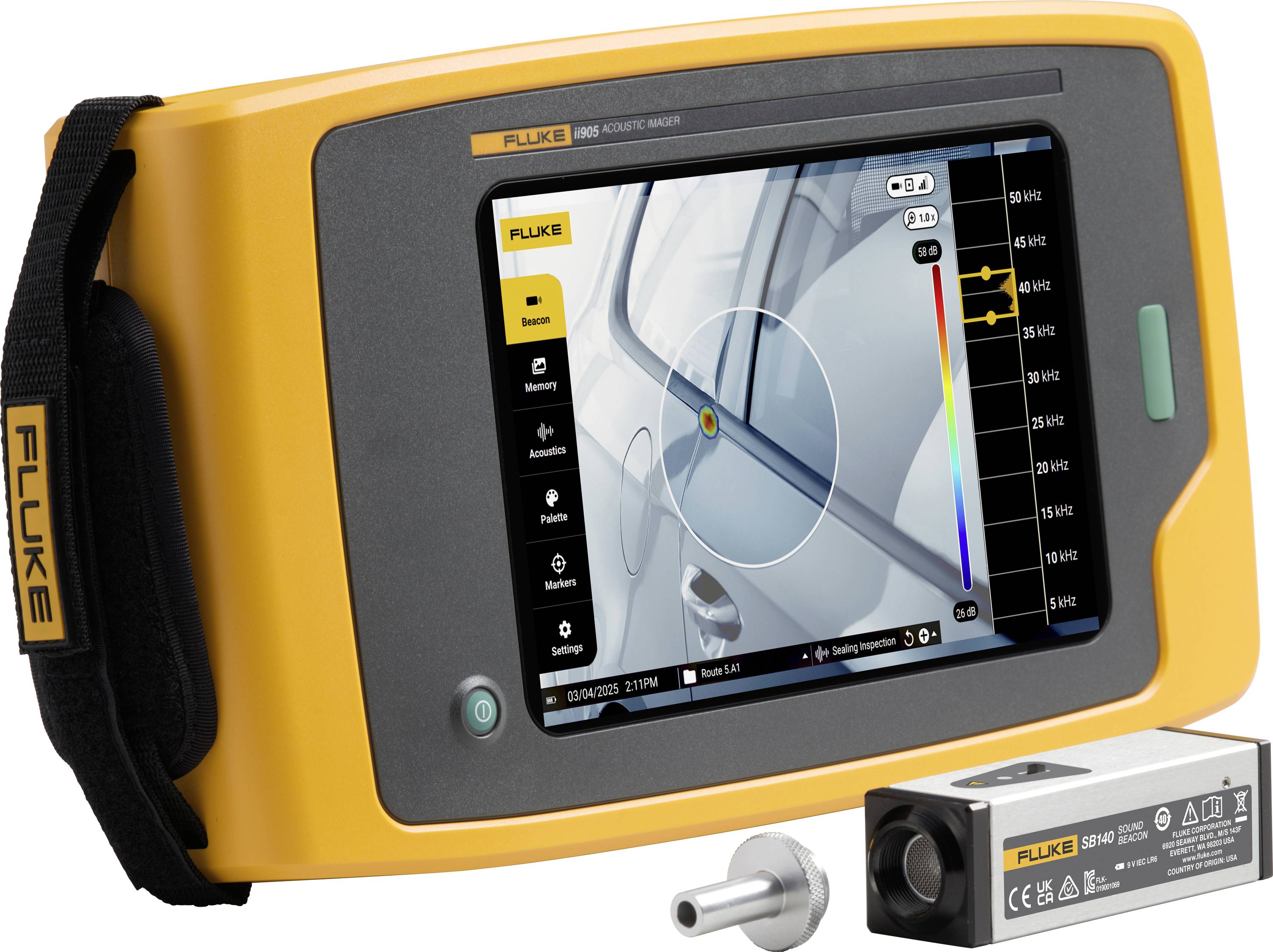 Fluke Schallkamera Farbdisplay FLK-II905/SB140/FPC 15.4 - 115.2 dB 2 Hz - 52 Hz USB-C®, WLAN