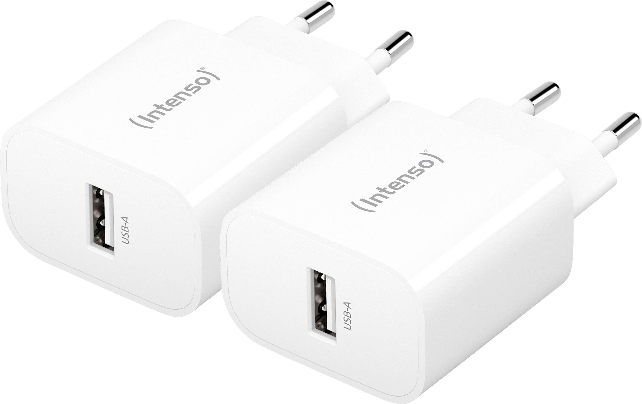 Intenso W5A white double pack USB-C® Adapter 5 W USB-A Weiß Steckdose