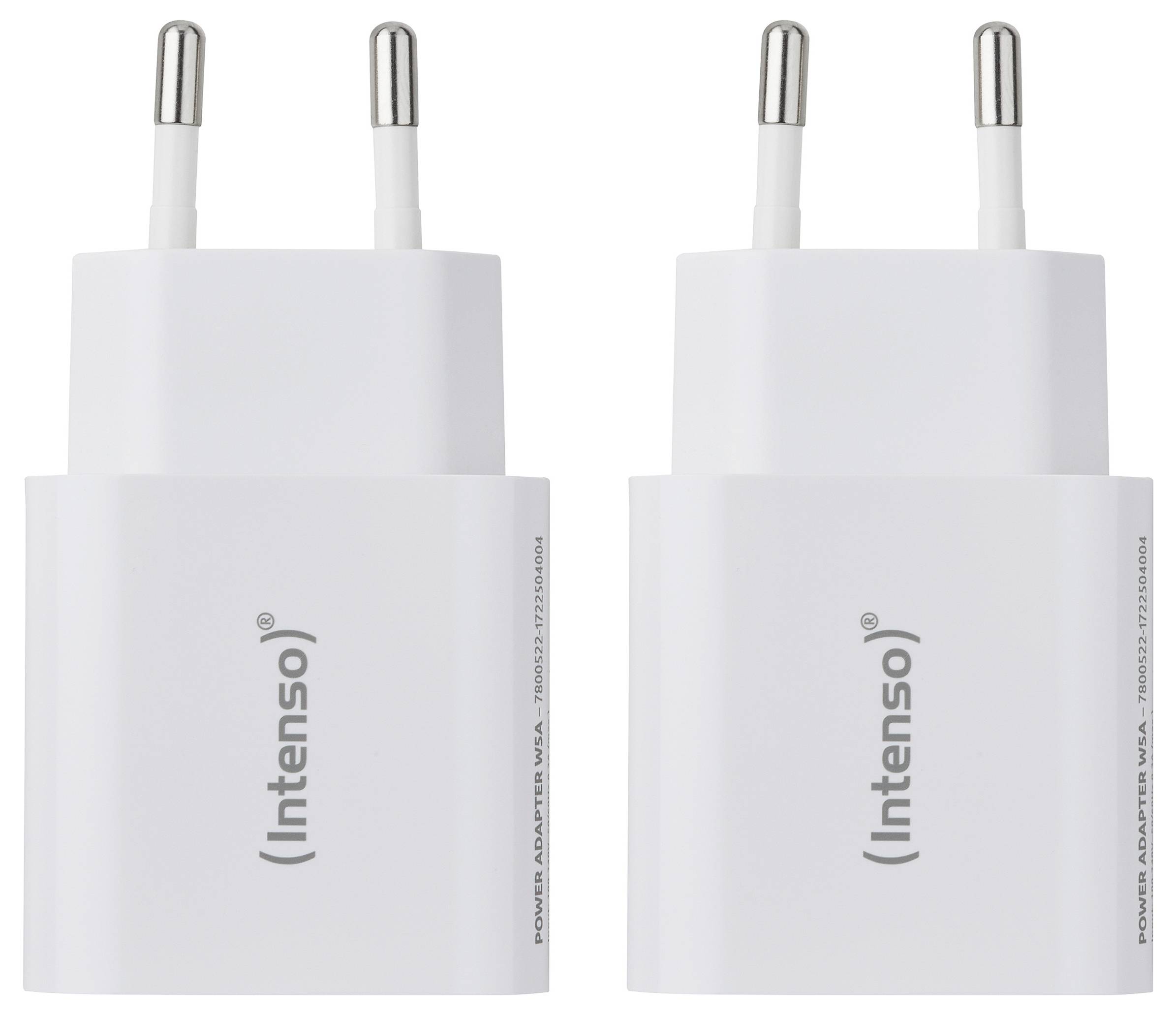 Intenso W5A white double pack USB-C® Adapter 5W USB-A Weiß Steckdose