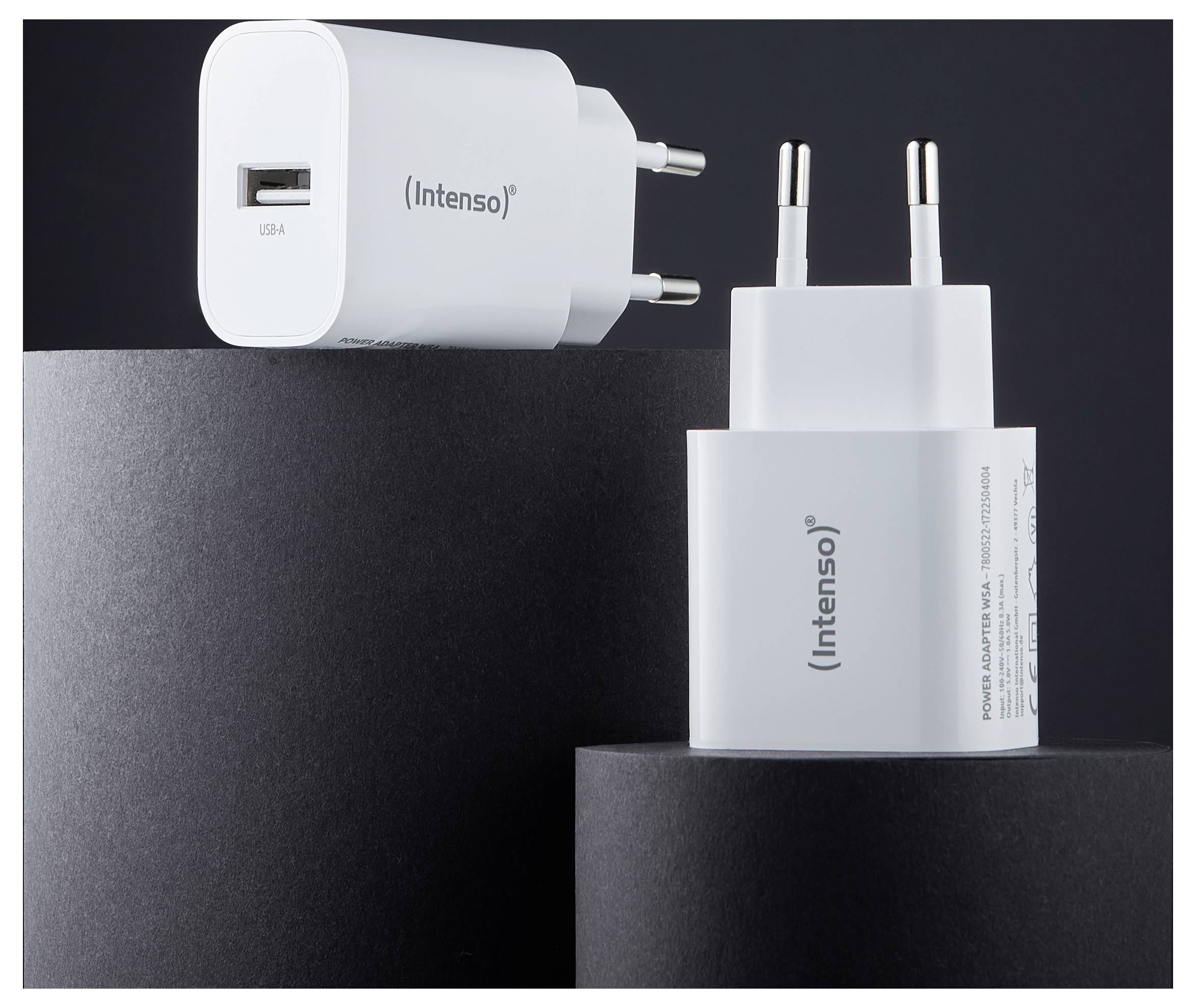 Intenso W5A white double pack USB-C® Adapter 5W USB-A Weiß Steckdose