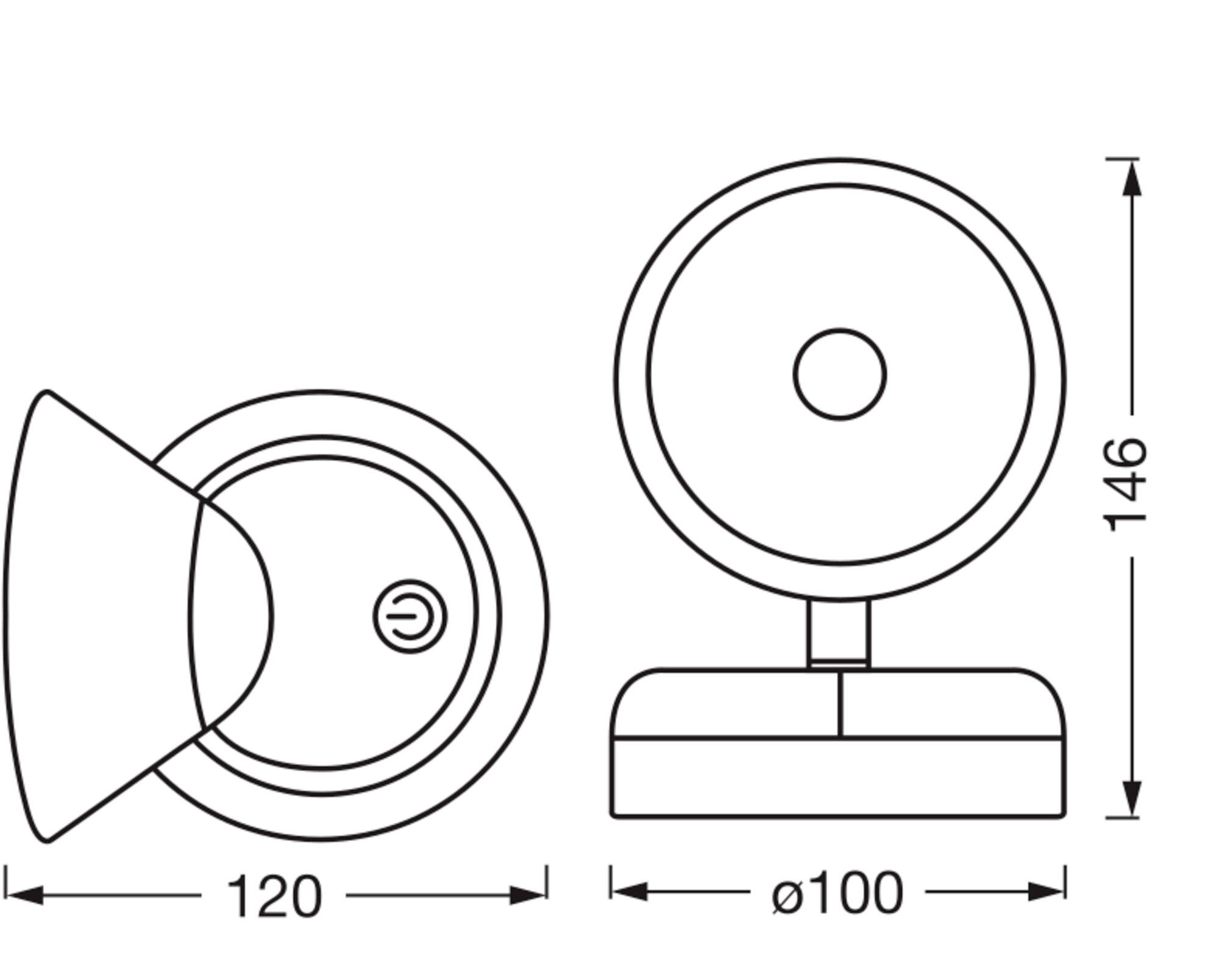 OSRAM HOMELIGHTING NIGHTLUX CONE 830 DIM USB Black 4099854478789 Wandleuchte 1.80W Schwarz