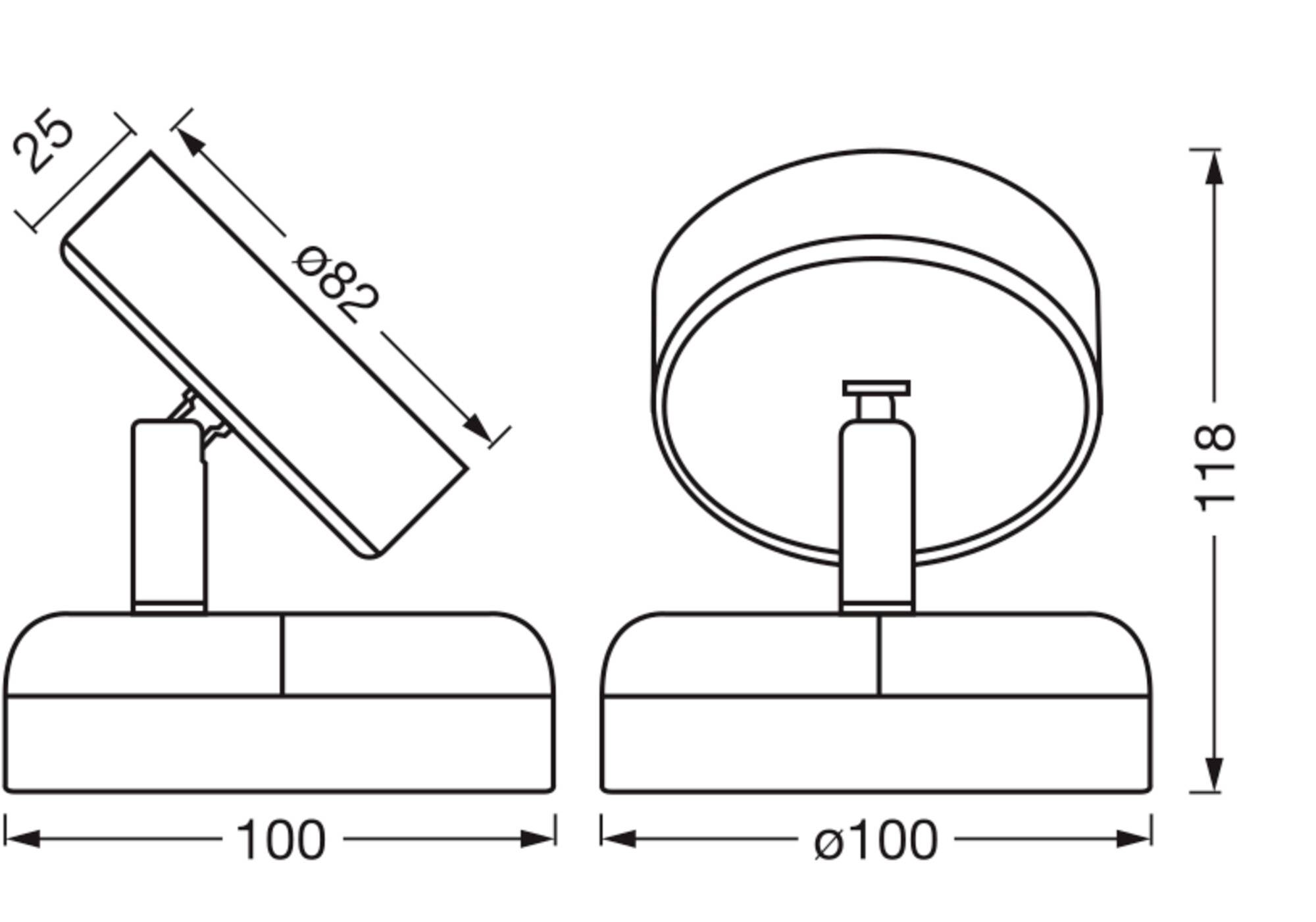 OSRAM HOMELIGHTING NIGHTLUX ROUND 830 DIM USB Black 4099854478826 Wandleuchte 1.80W Schwarz