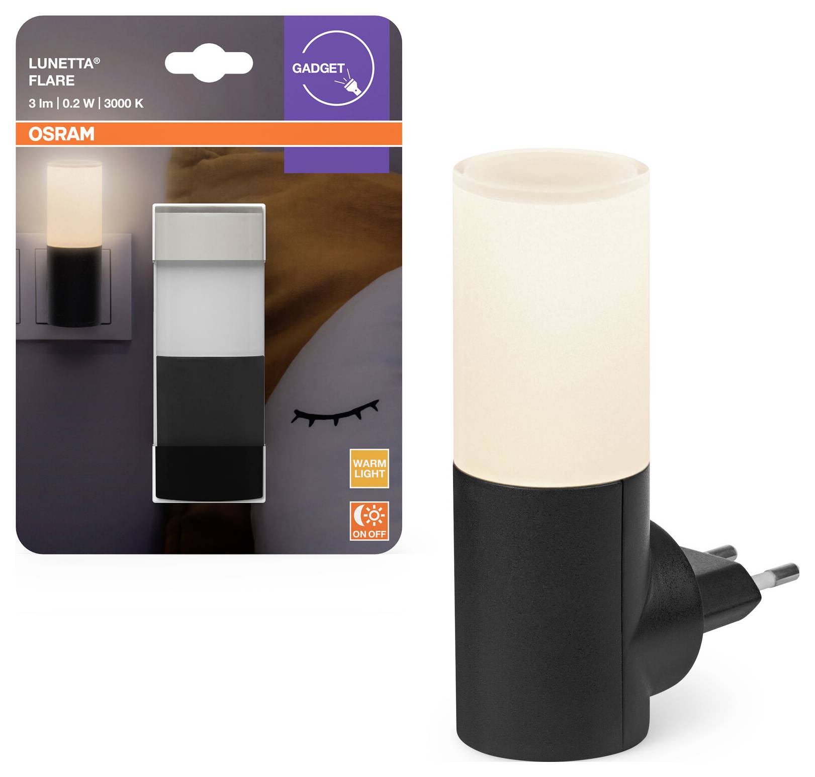 OSRAM HOMELIGHTING LUNETTA FLARE 830 Black 4099854444418 Wandleuchte 0.20W Schwarz