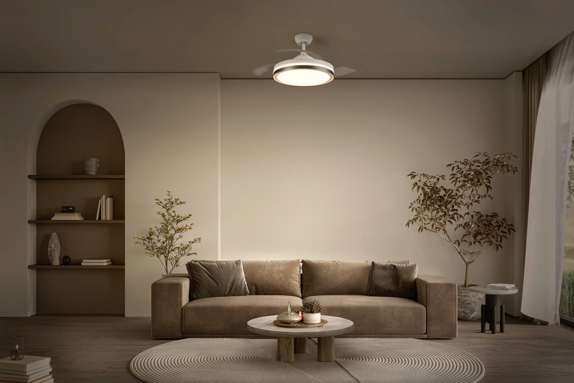 OSRAM HOMELIGHTING Ceiling Fan Retractable 1070 66W White Deckenventilator 66W