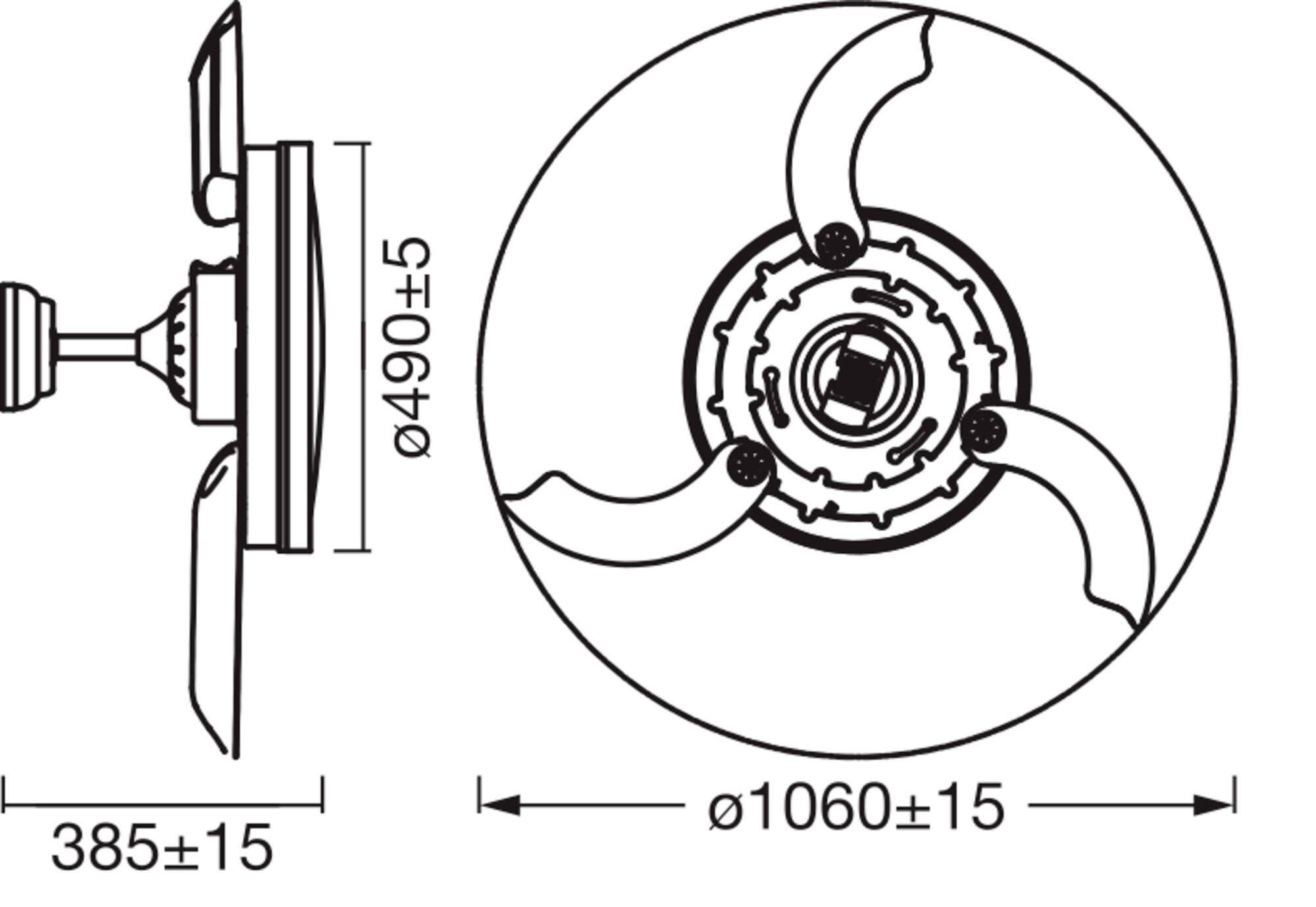 OSRAM HOMELIGHTING Ceiling Fan Retractable 1070 66W White Deckenventilator 66W
