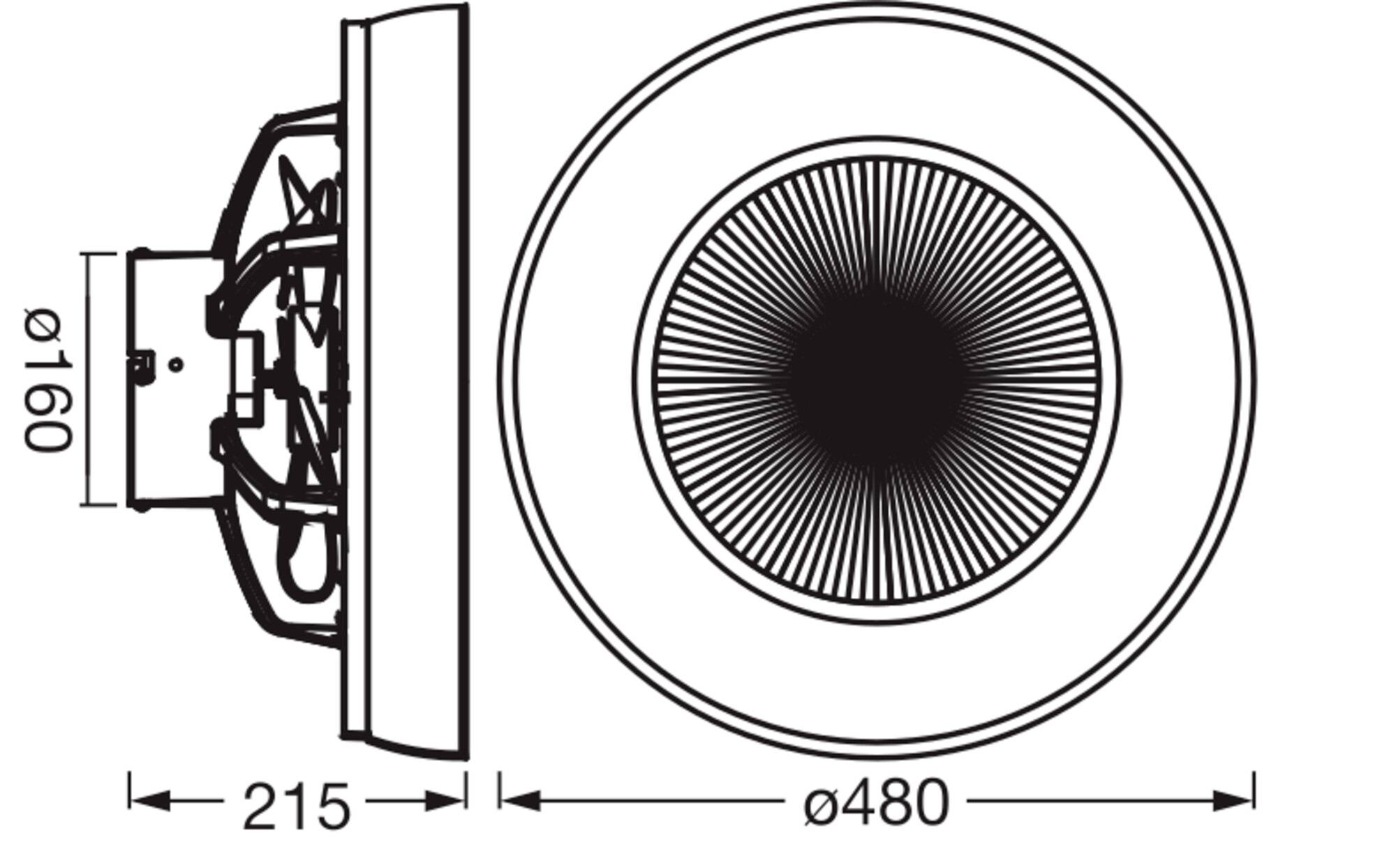 OSRAM HOMELIGHTING Ceiling Fan Compact 480 49W White Deckenventilator 49W