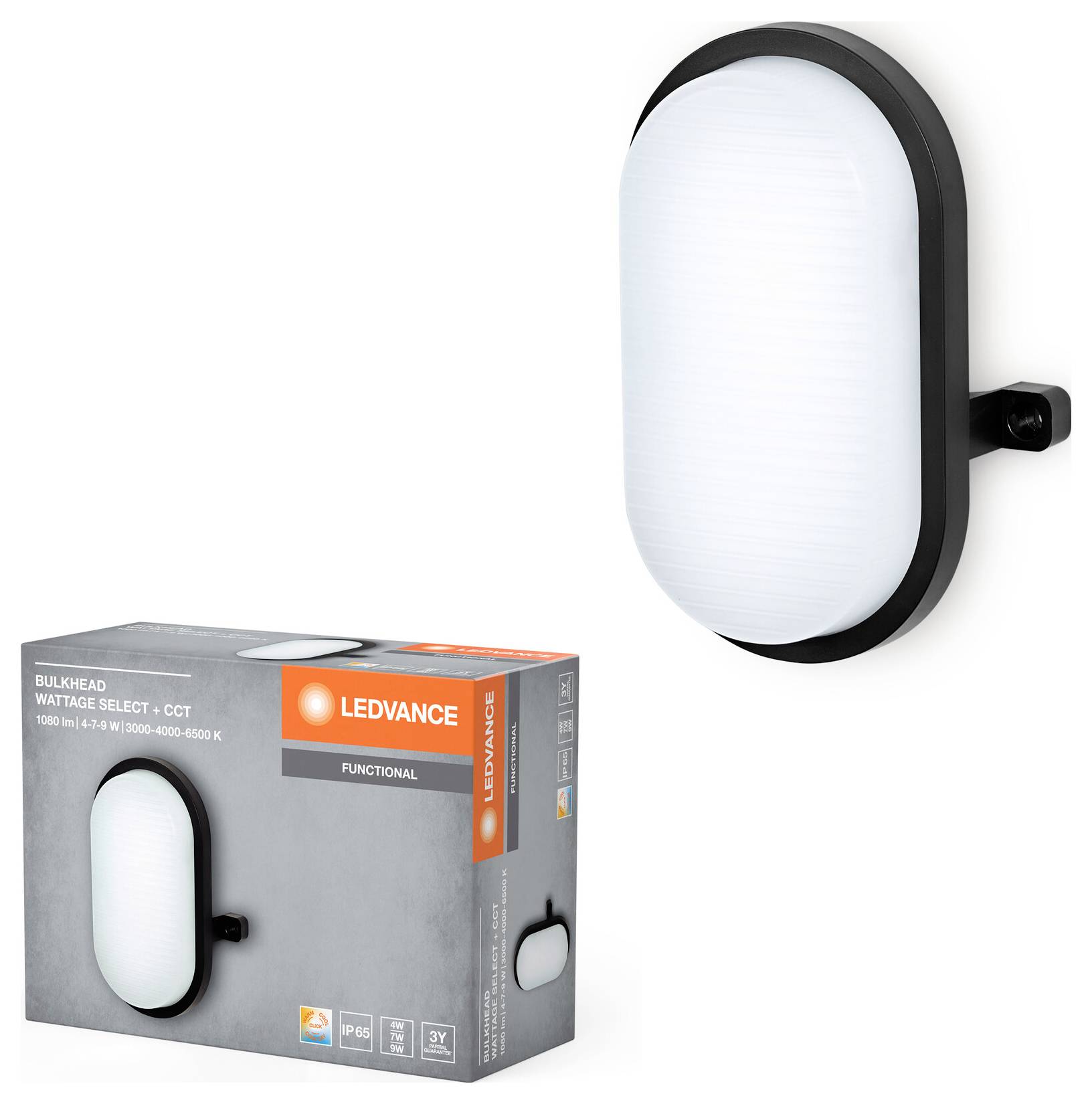 OSRAM HOMELIGHTING Bulkhead CCT CCT Black 4058075845541 Deckenleuchte, Wandleuchte 9 W, 7 W, 4 W Schwarz