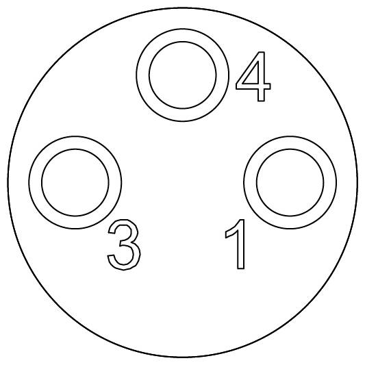 Ein Kreisdiagramm mit drei kleineren Kreisen, die mit '3', '4' und '1' beschriftet sind, die sich in einem größeren Kreis befinden. Jeder kleinere Kreis hat eine Zahl daneben.