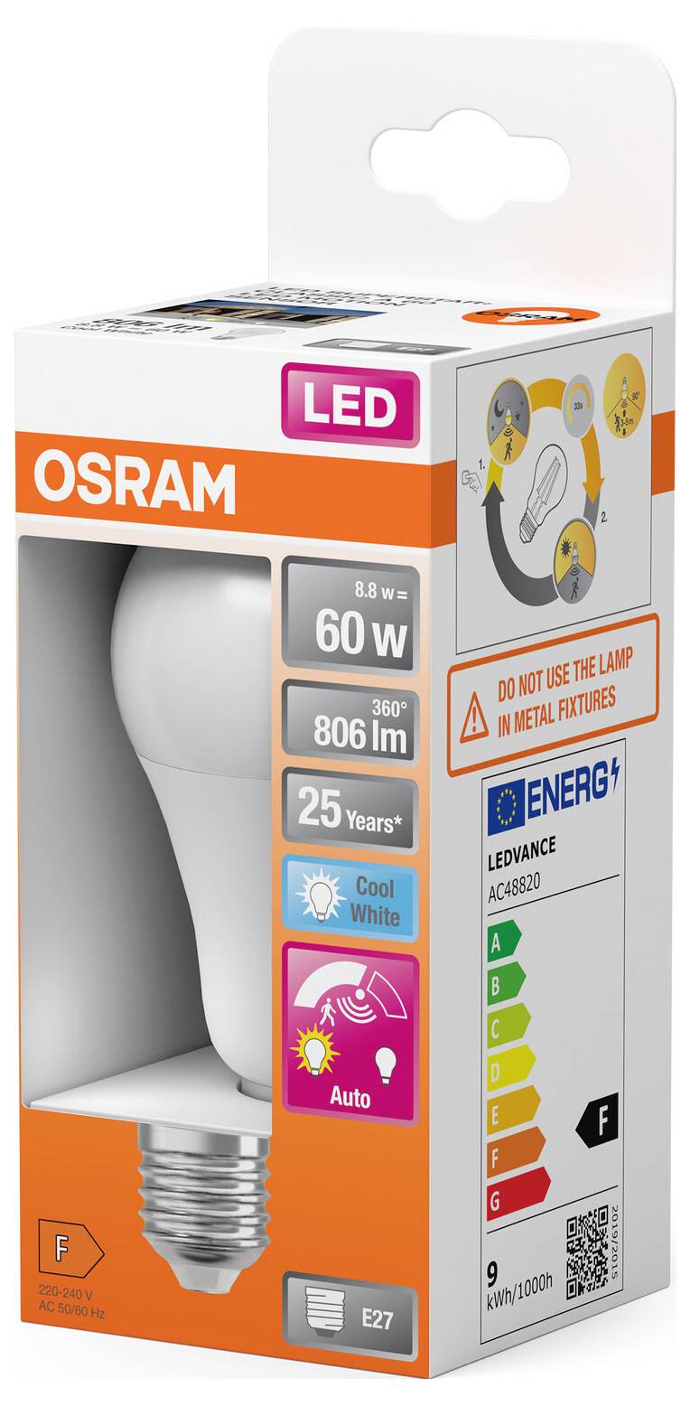 OSRAM HOMELIGHTING 4099854129346 LED EEK F (A - G) E27 8.8W Kaltweiß 1St.