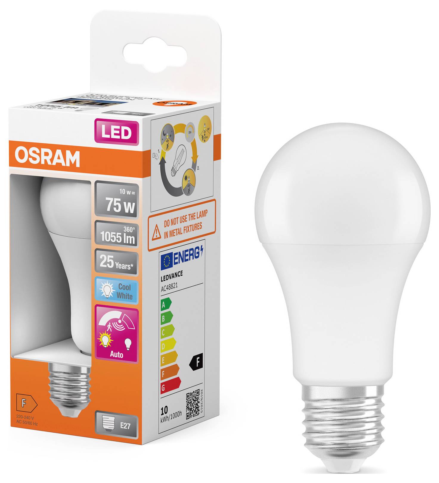 OSRAM HOMELIGHTING 4099854129377 LED EEK F (A - G) E27 10W Kaltweiß 1St.