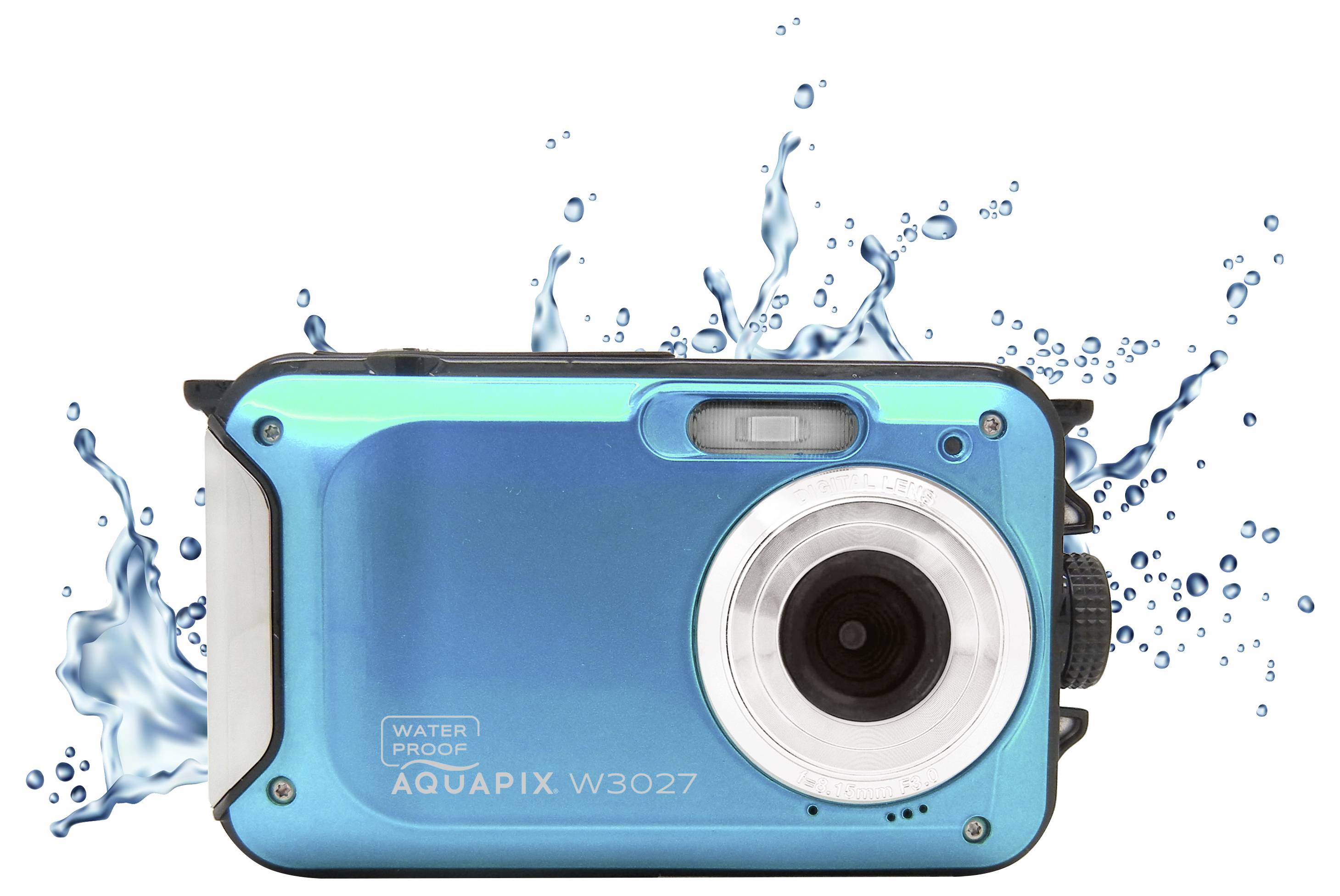 Easypix W3027-I Wave Iceblue Digitalkamera 30 Megapixel Blau-Eisblau inkl. Akku, inkl. Tasche Bildstabilisierung, Full HD Video
