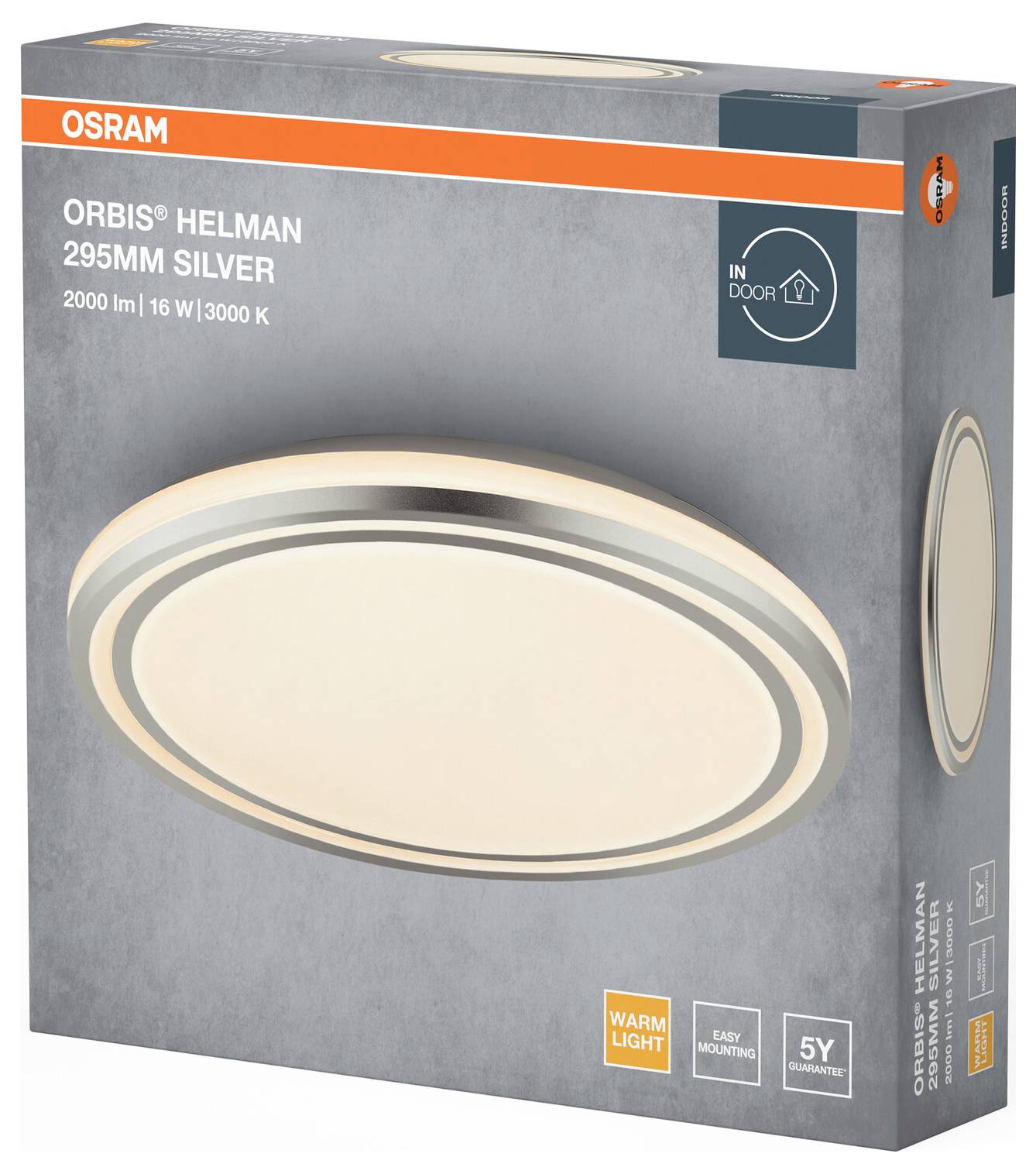 OSRAM HOMELIGHTING 4099854448065 Orbis Helman 295MM 16W 830 White and Silver Deckenleuchte 16W Silber