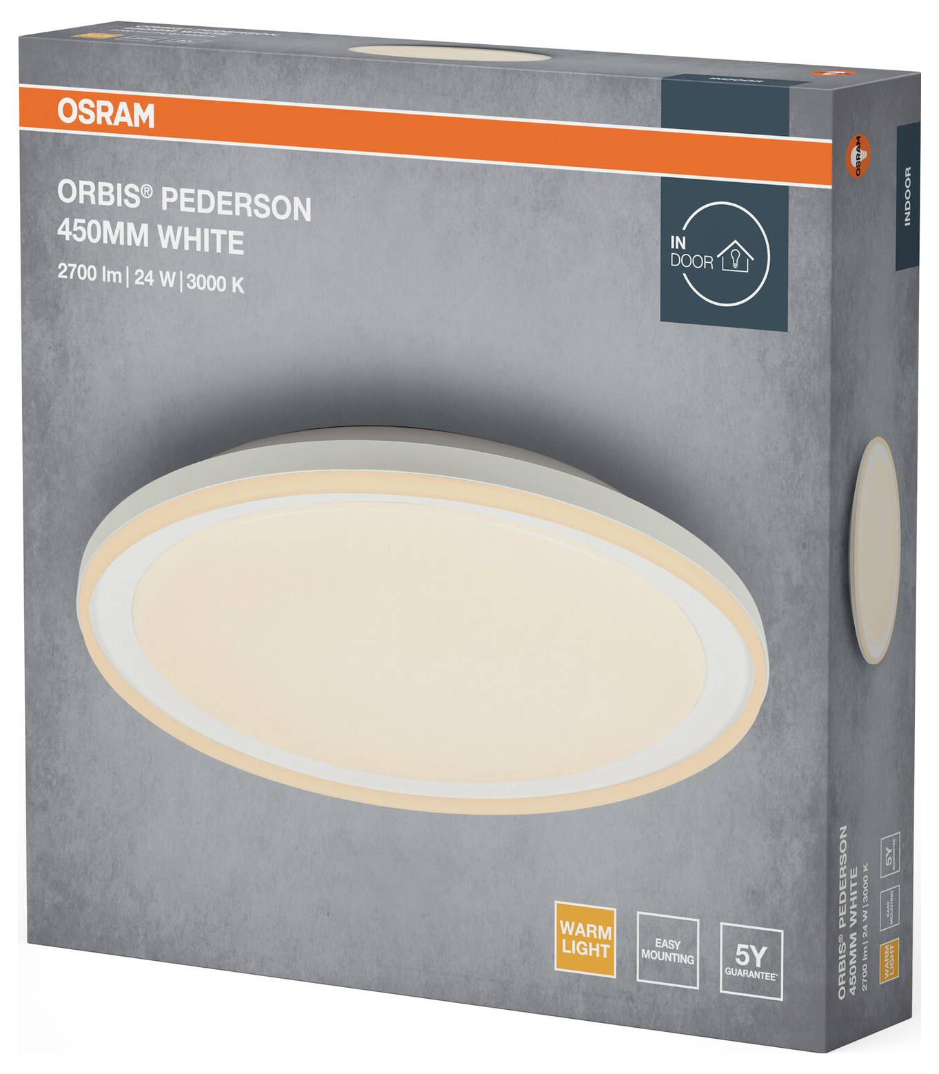 OSRAM HOMELIGHTING 4099854449789 Orbis Pederson 450MM 24W 830 White Deckenleuchte 24W Weiß