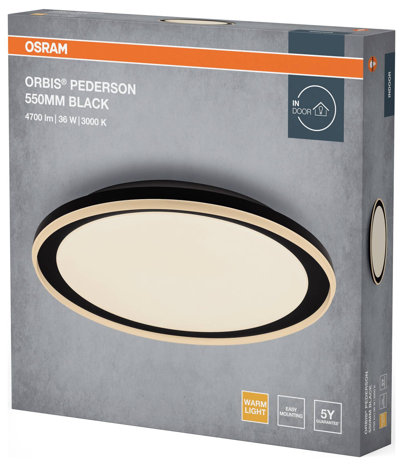 OSRAM HOMELIGHTING 4099854449802 Orbis Pederson 550MM 36W 830 Black Deckenleuchte 36W Schwarz