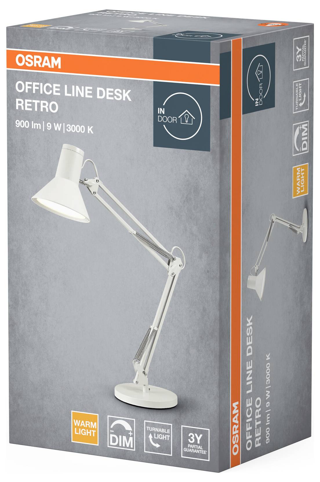 OSRAM HOMELIGHTING Office Line Desk Retro 9W 830 Dimmable White 4099854464010 Schreibtischleuchte 9W Weiß