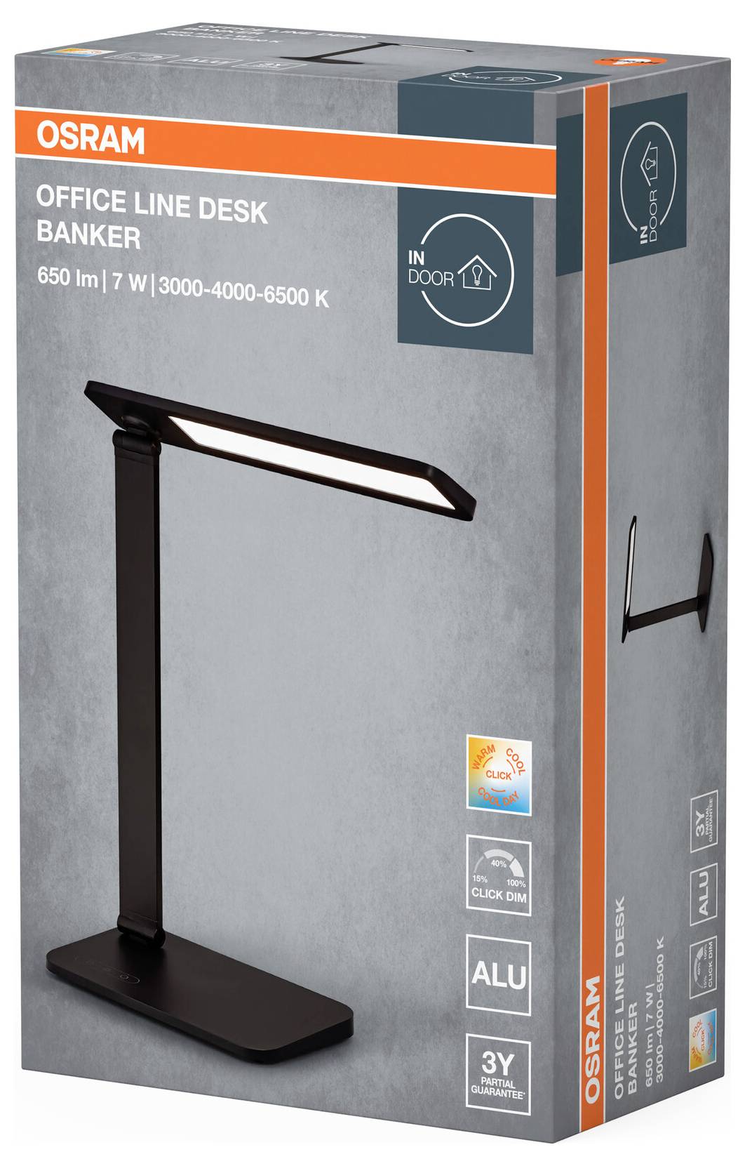 OSRAM HOMELIGHTING Office Line Desk Banker 7W CCT Dimmable Black 4099854464157 Schreibtischleuchte 7W Schwarz