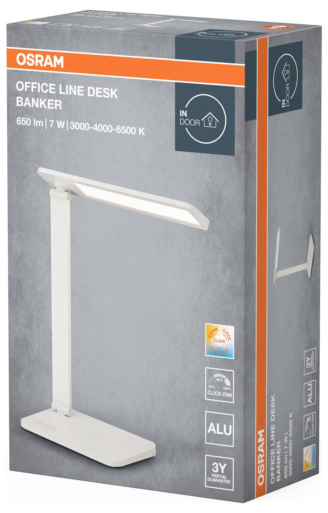 OSRAM HOMELIGHTING Office Line Desk Banker 7W CCT Dimmable White 4099854464171 Schreibtischleuchte 7W Weiß