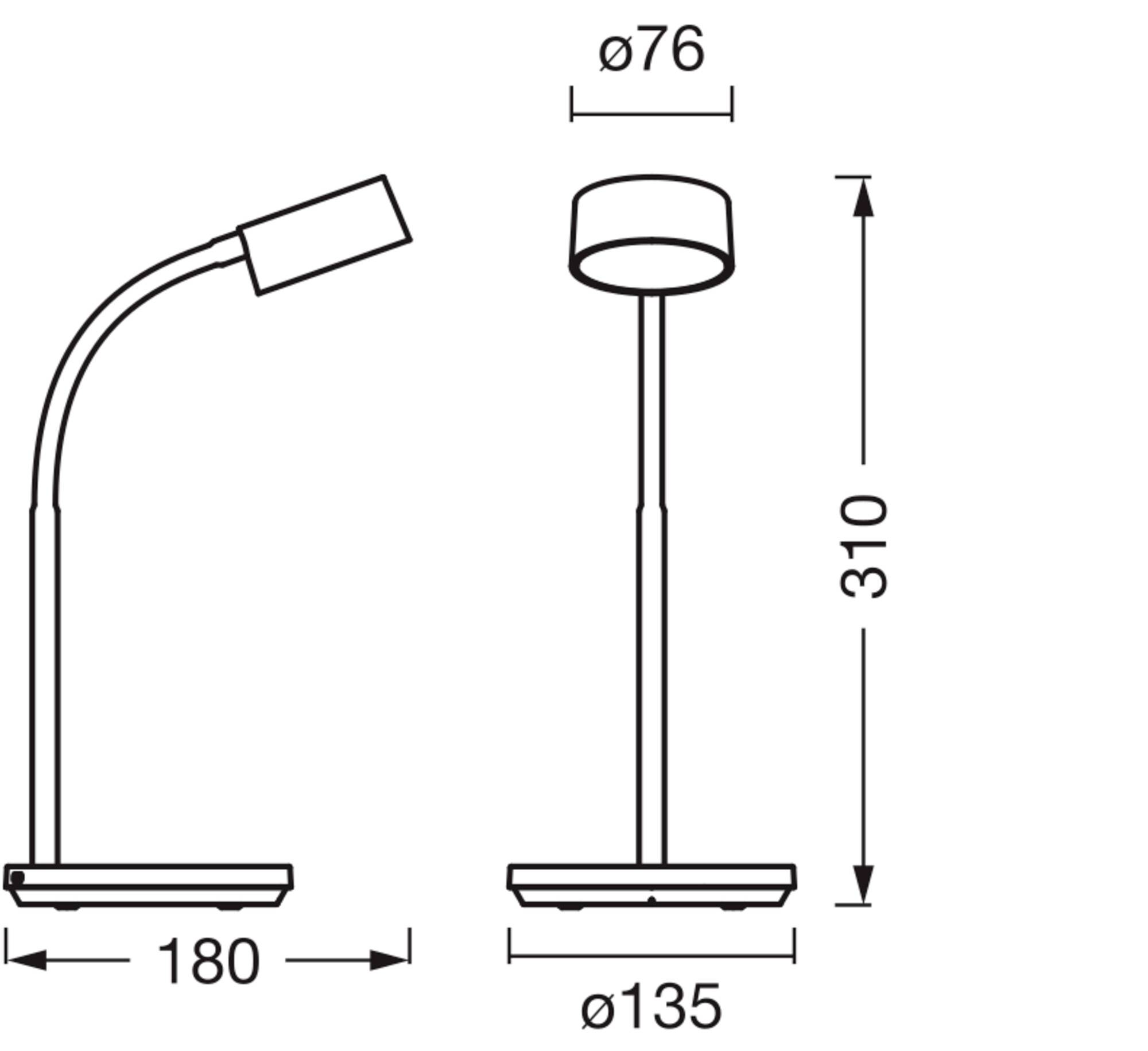 OSRAM HOMELIGHTING Office Line Desk Cylinder 4.8W CCT Dimmable Black 4099854464256 Schreibtischleuchte 4.8W Schwarz