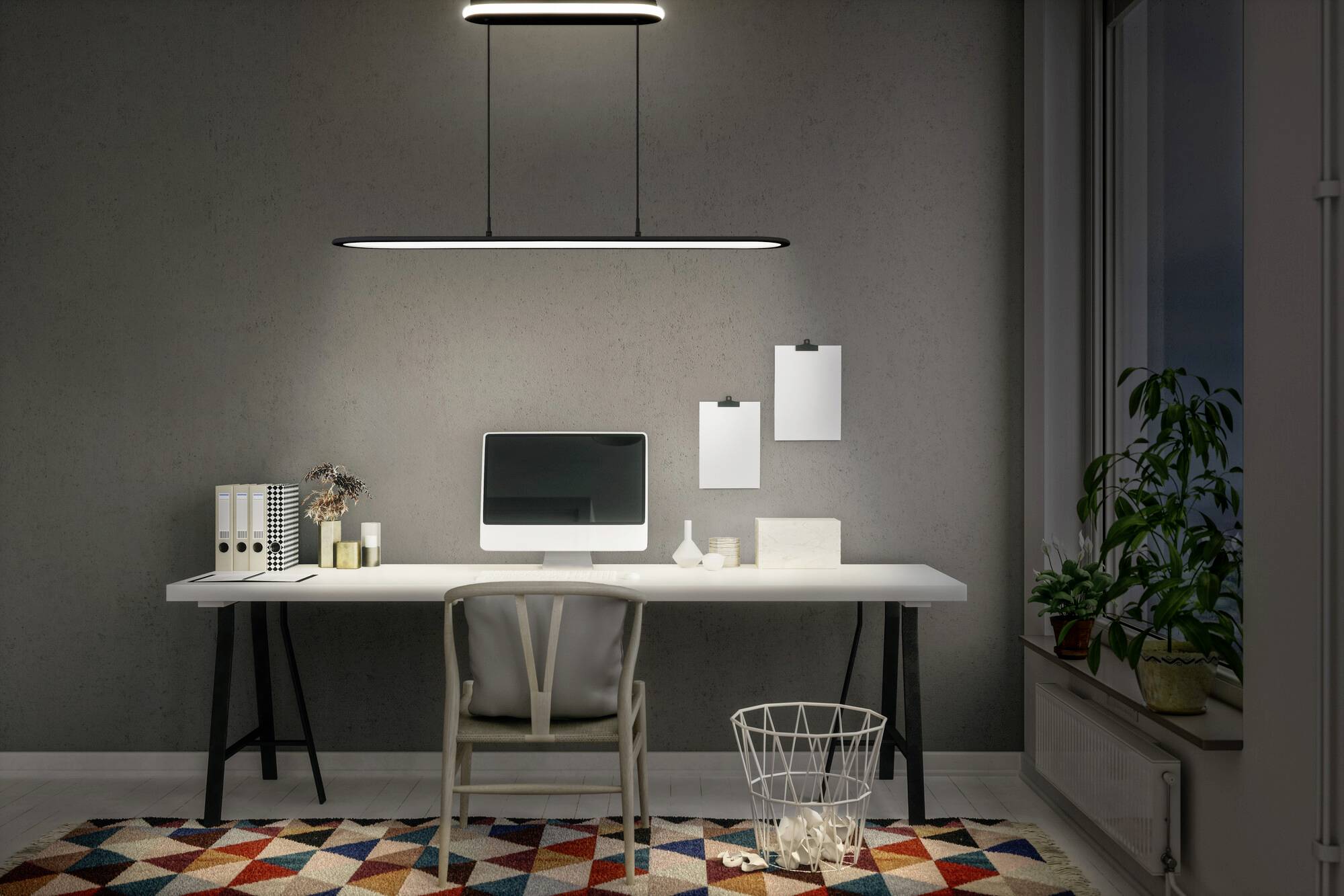 OSRAM HOMELIGHTING 4099854464874 Office Line Panel Ellipse 57W 940 Black Deckenleuchte, Pendelleuchte 57W Schwarz