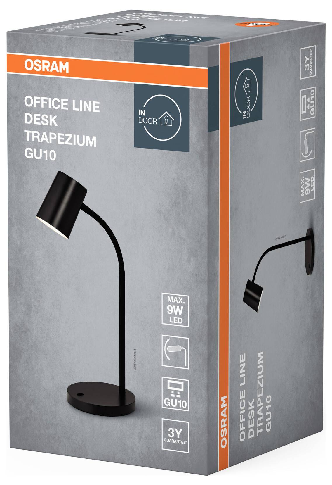 OSRAM HOMELIGHTING Office Line Desk Trapezium GU10 Black 4099854464331 Schreibtischleuchte Schwarz
