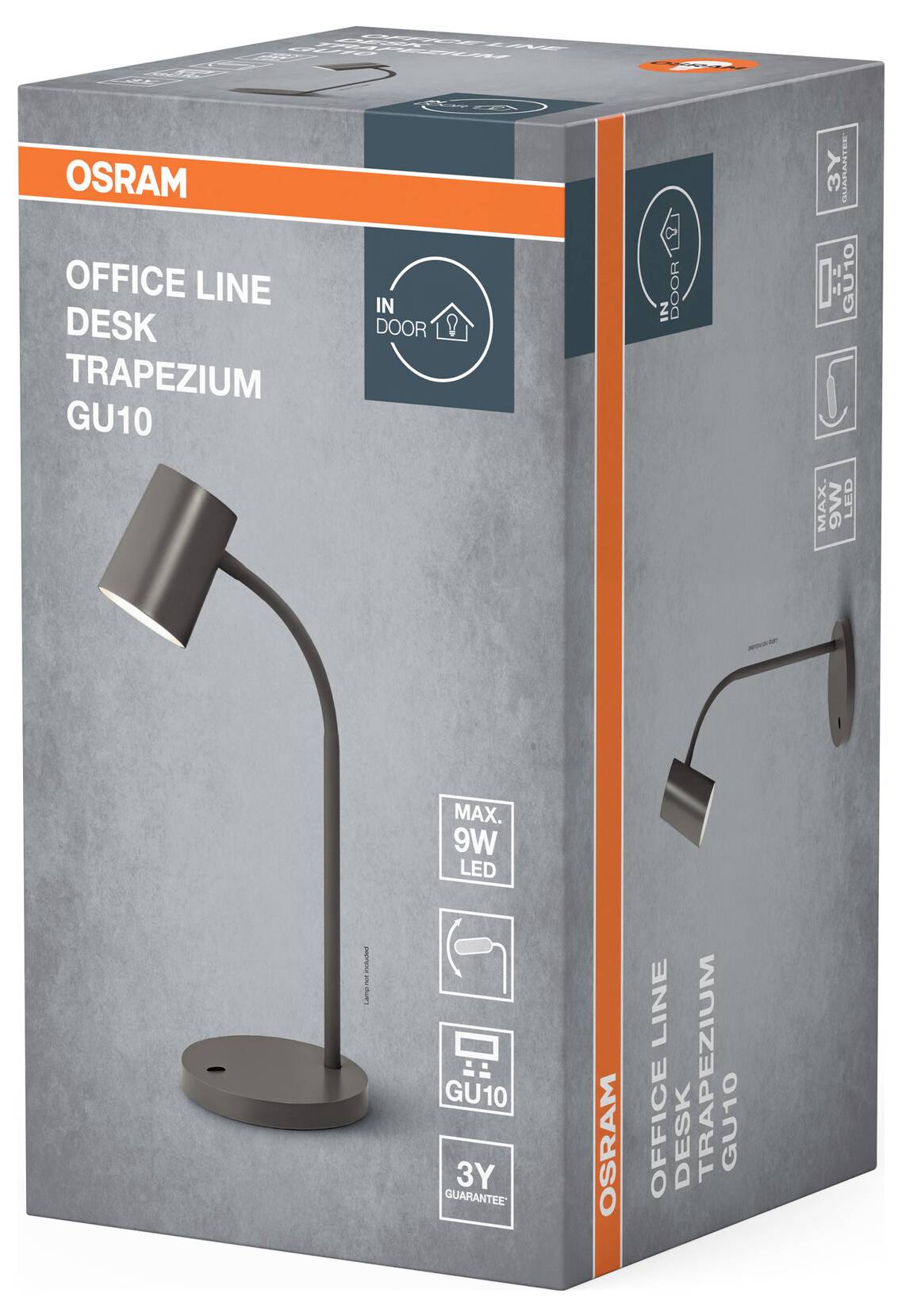 OSRAM HOMELIGHTING Office Line Desk Trapezium GU10 Grey 4099854464379 Schreibtischleuchte Grau